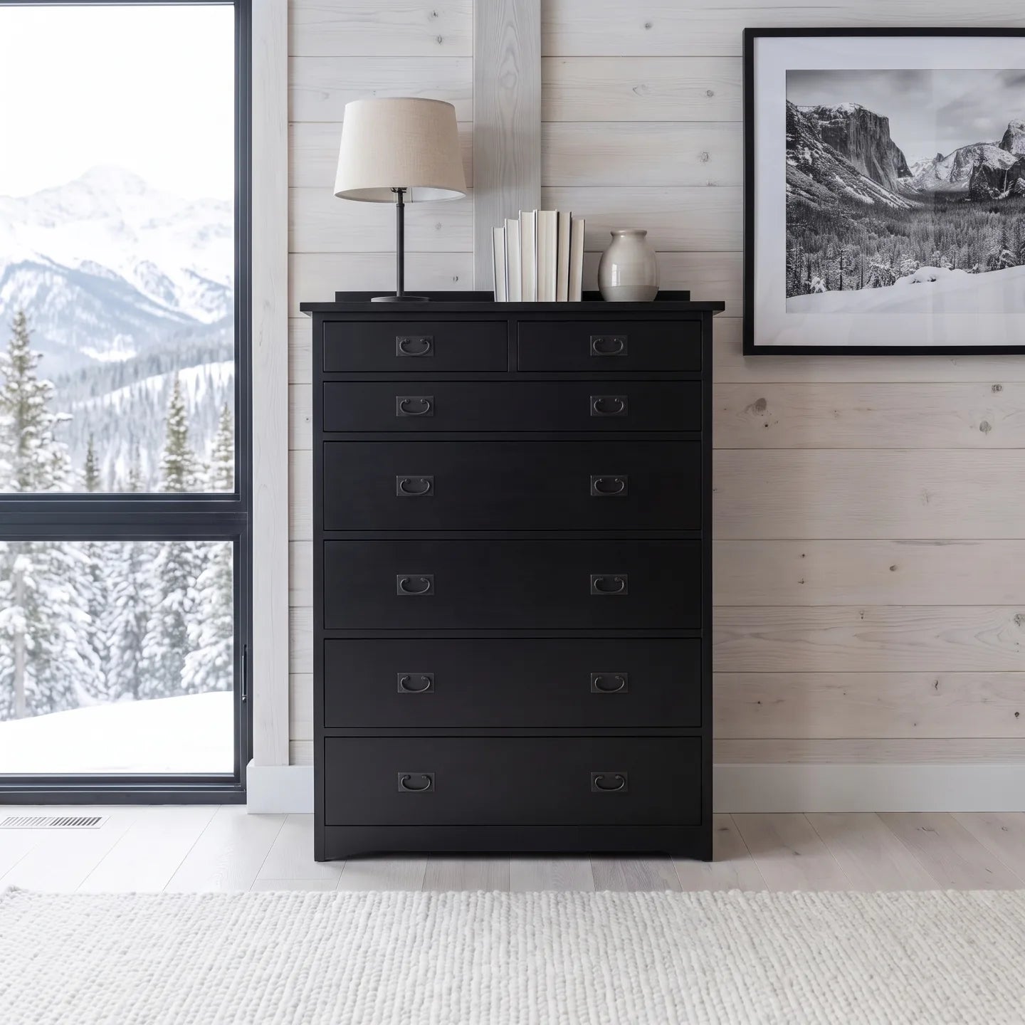 Mission 7-Drawer Bedroom Chest - Black