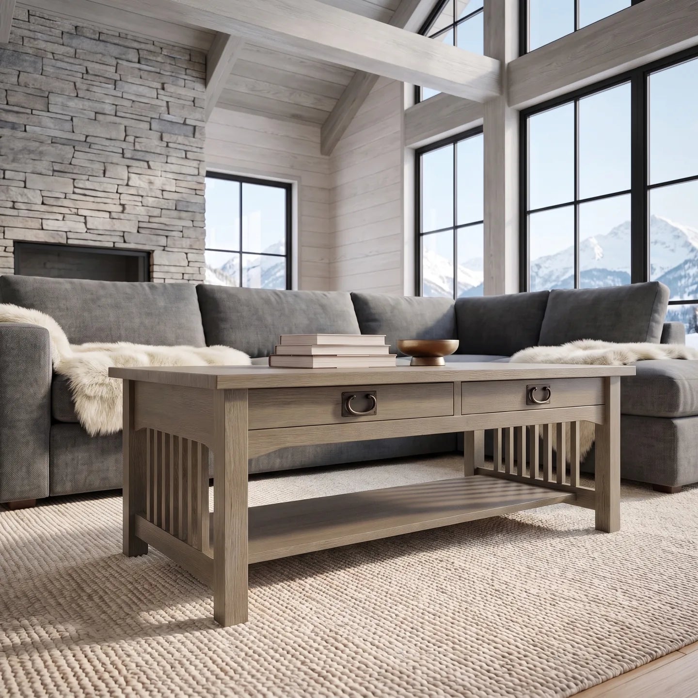 Mission Coffee Table - Stone Gray