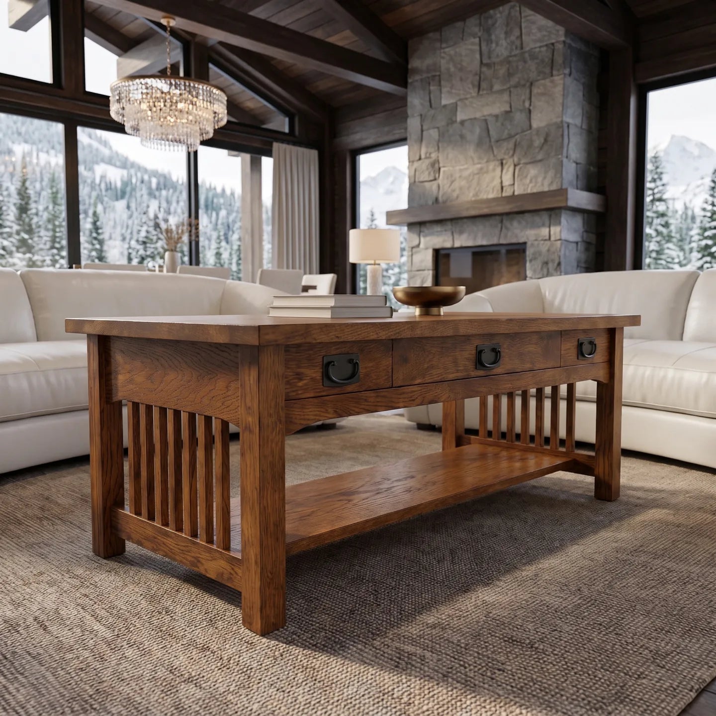 Mission Lift-Top Coffee Table - Walnut