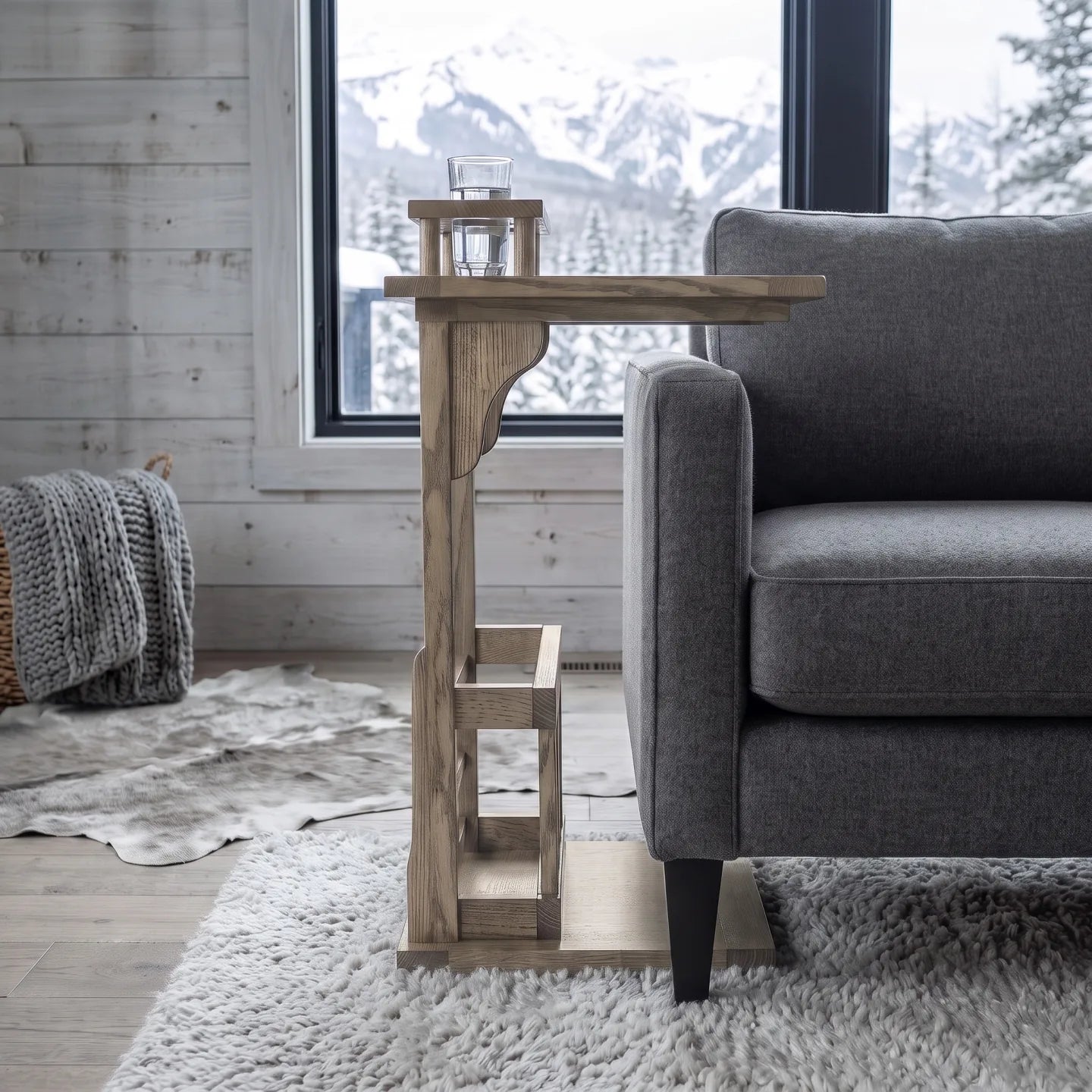 Sofamate with Cup Holder - Stone Gray