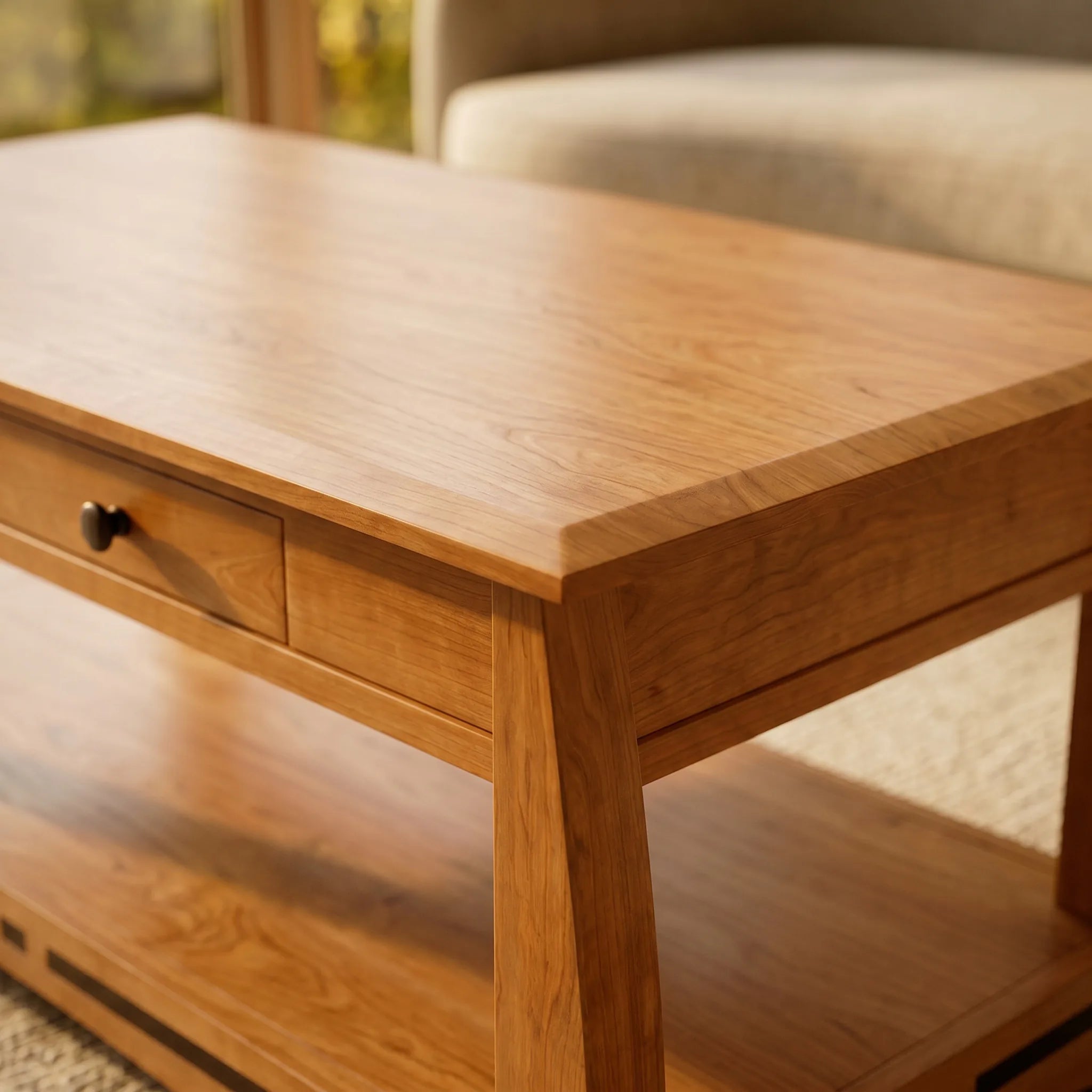African Inlay Coffee Table - Nutmeg — close-up detail