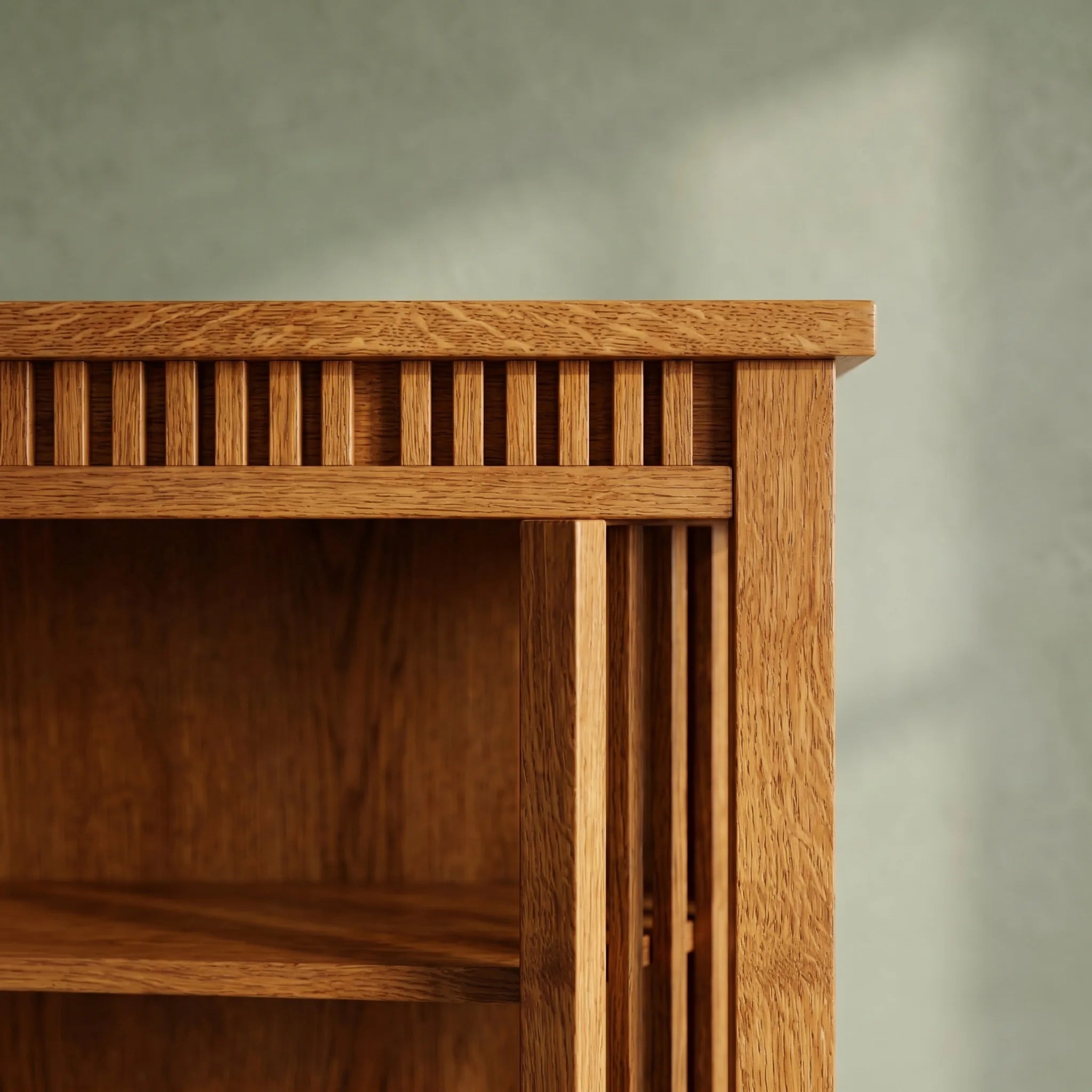 48" Bookcase - Solid Oak — close-up detail