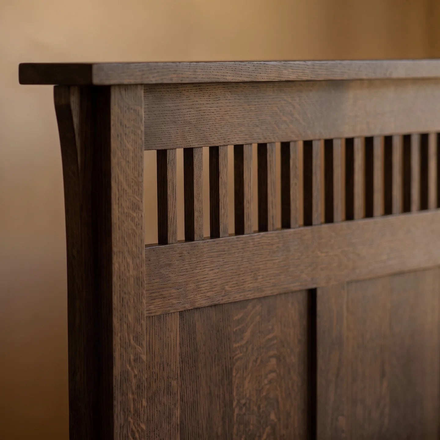 Panel Spindle Platform Bed Frame - Charcoal