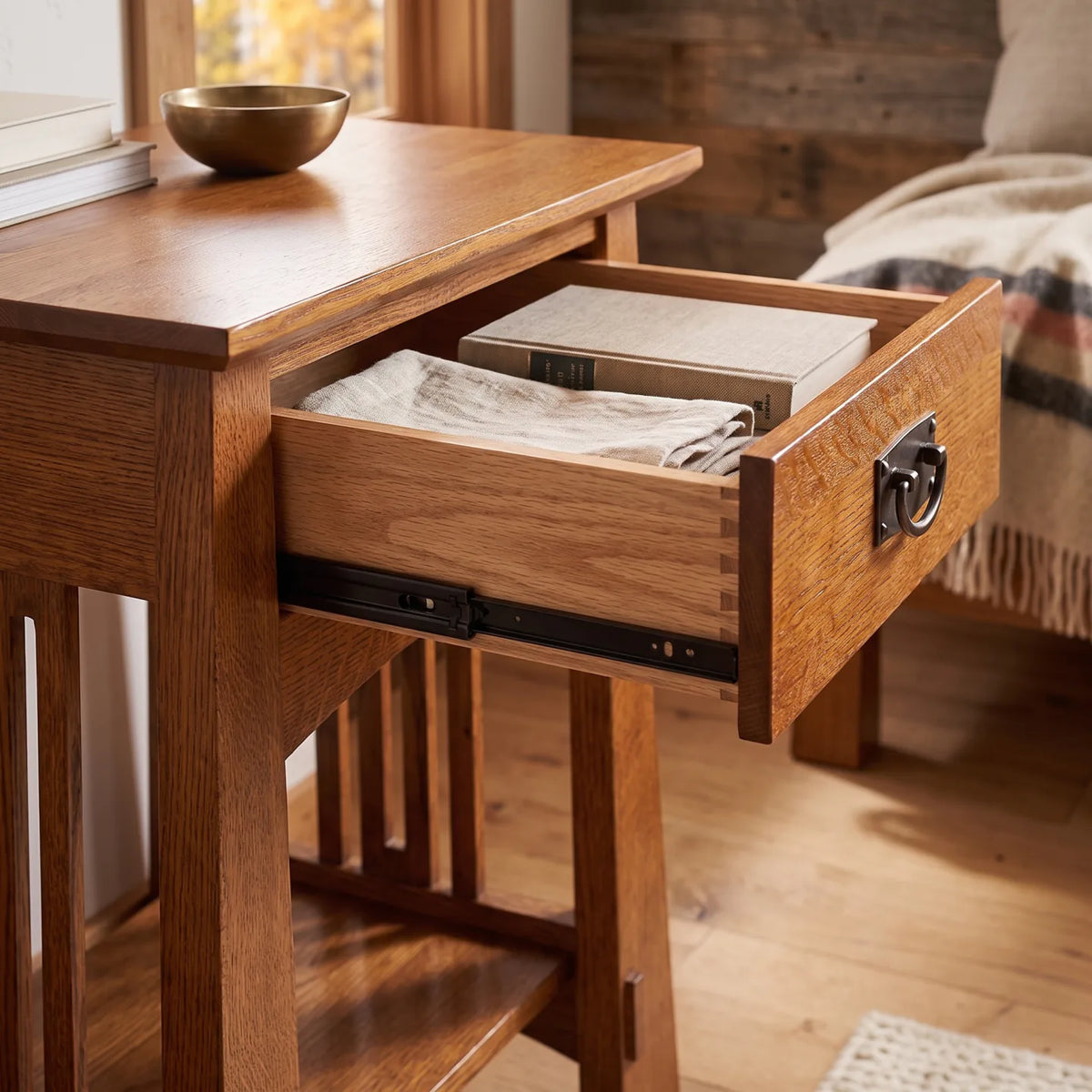 Bungalow Spacesaver Single Drawer Nightstand - Antique Brown