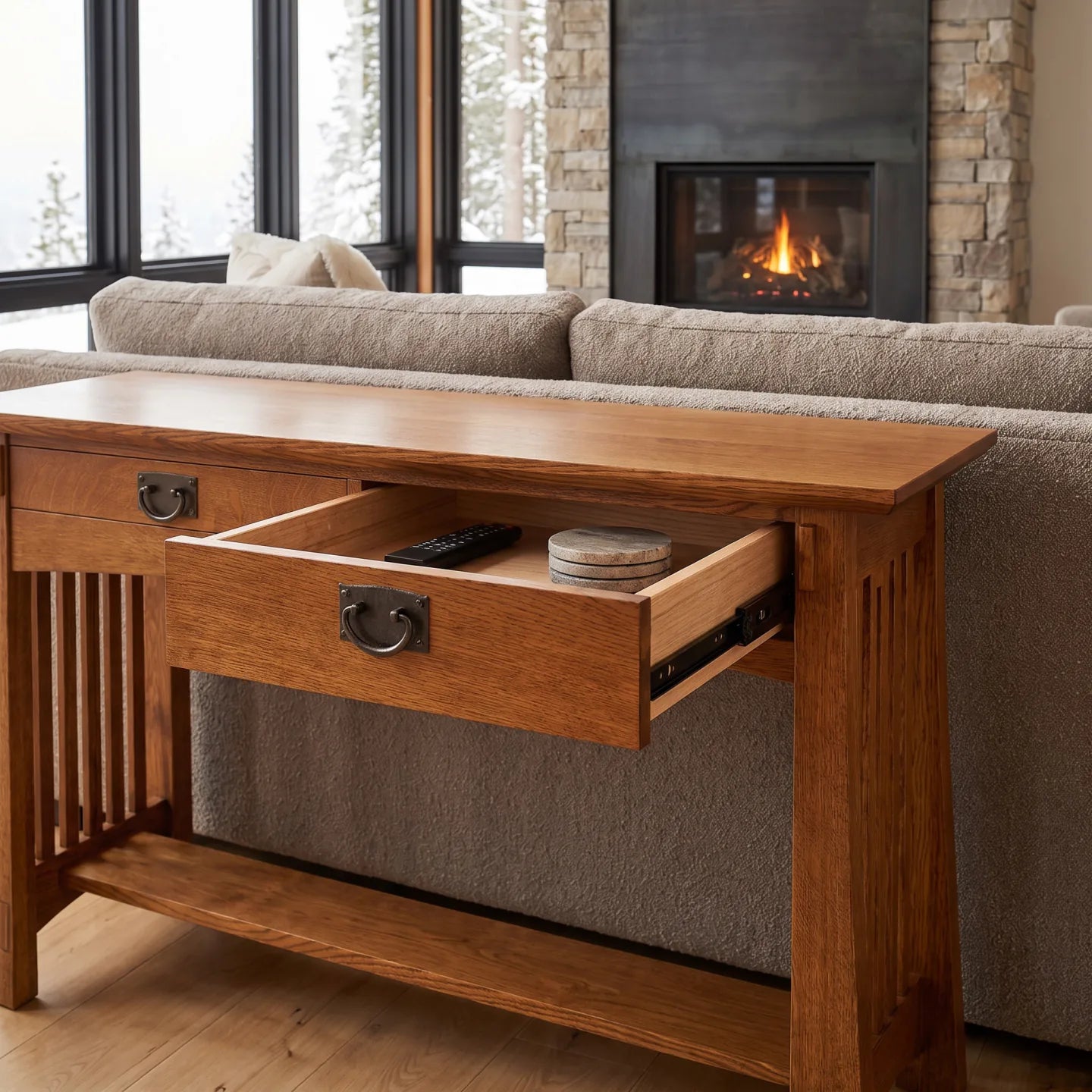 Bungalow Sofa Table - Charcoal