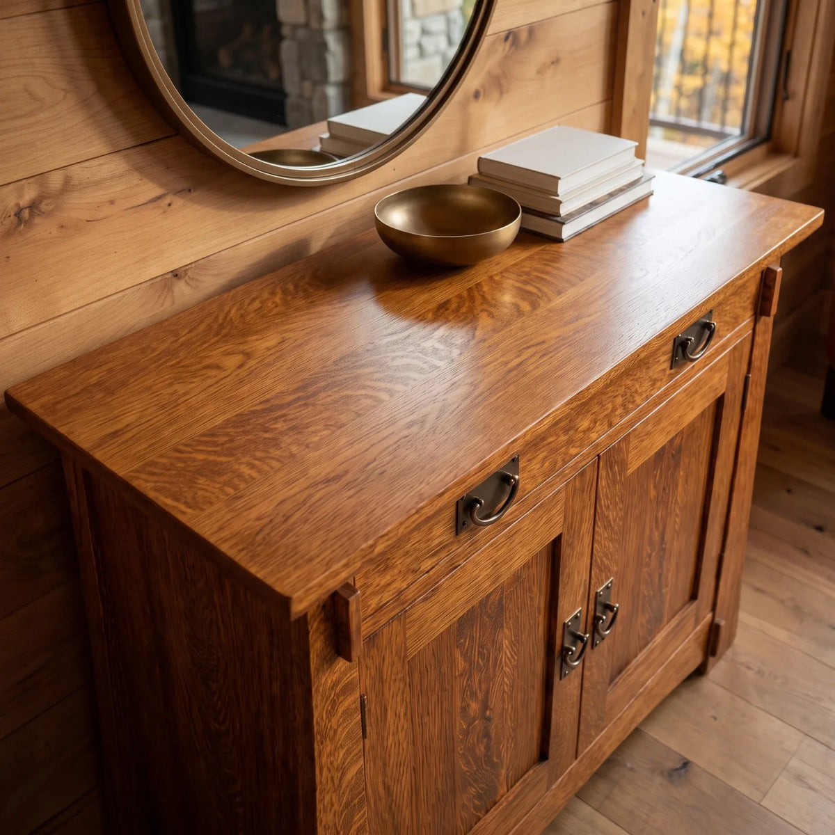 Bungalow 2-Door Console - Antique Brown
