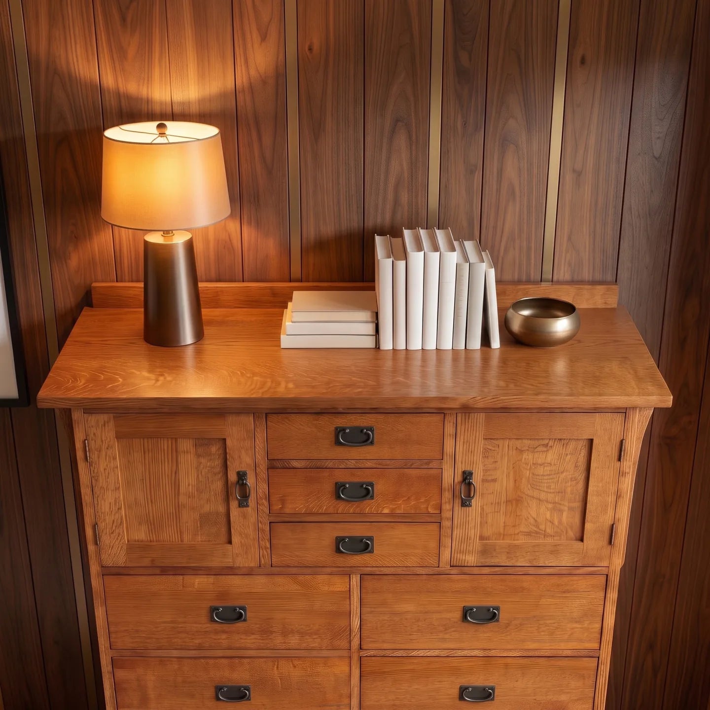 Mission 9-Drawer Bedroom Chest - Antique Brown