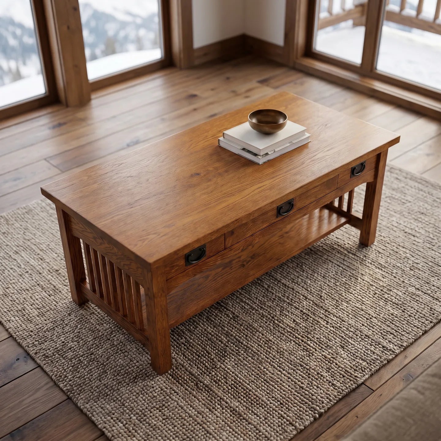 Mission Lift-Top Coffee Table - Antique Brown