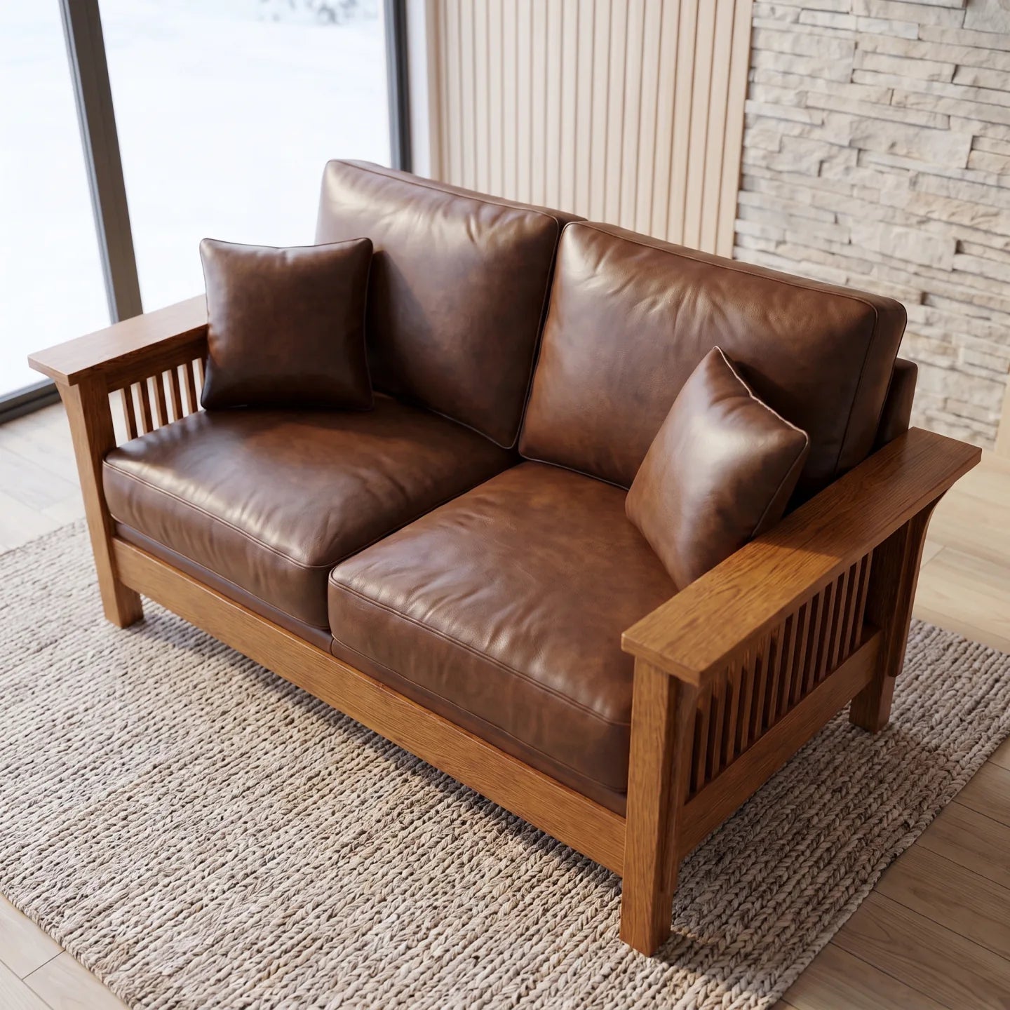 Loveseat - Antique Brown