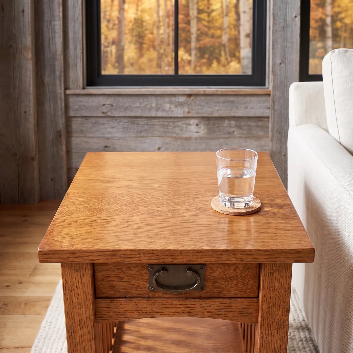 Mission Spacesaver End Table - Antique Brown