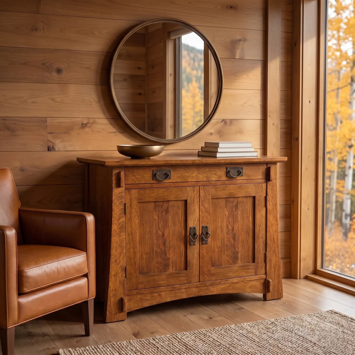 Bungalow 2-Door Console - Antique Brown