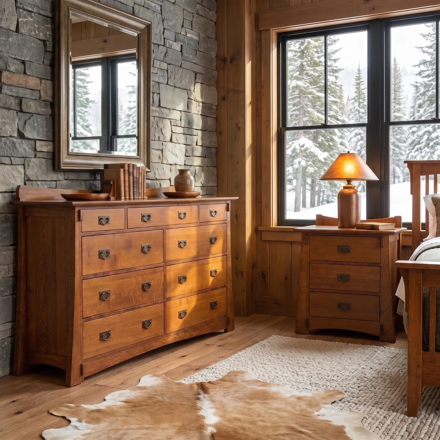 Bungalow 9-Drawer Dresser - Antique Brown