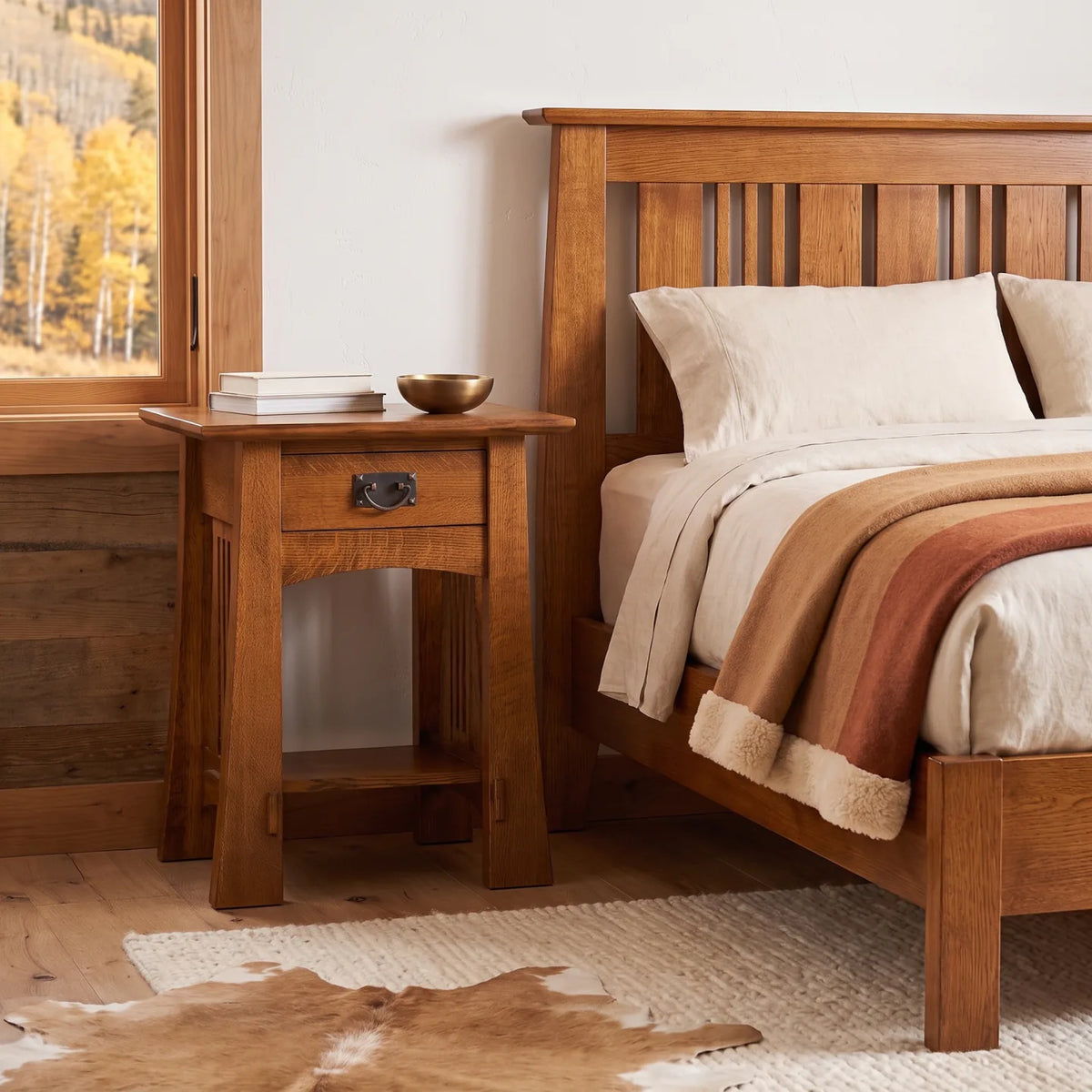 Bungalow Spacesaver Single Drawer Nightstand - Antique Brown