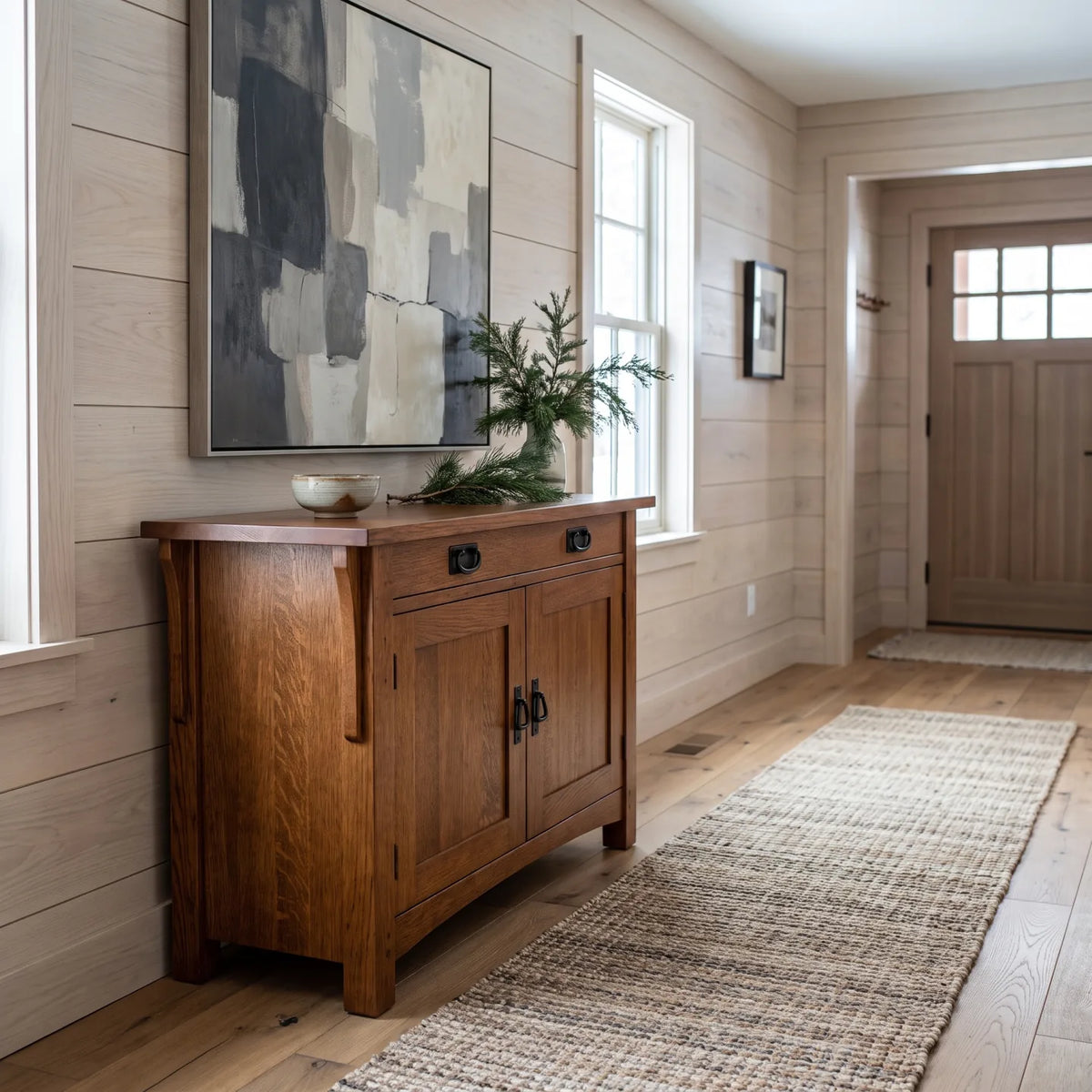 Mission 2-Door Console - Antique Brown