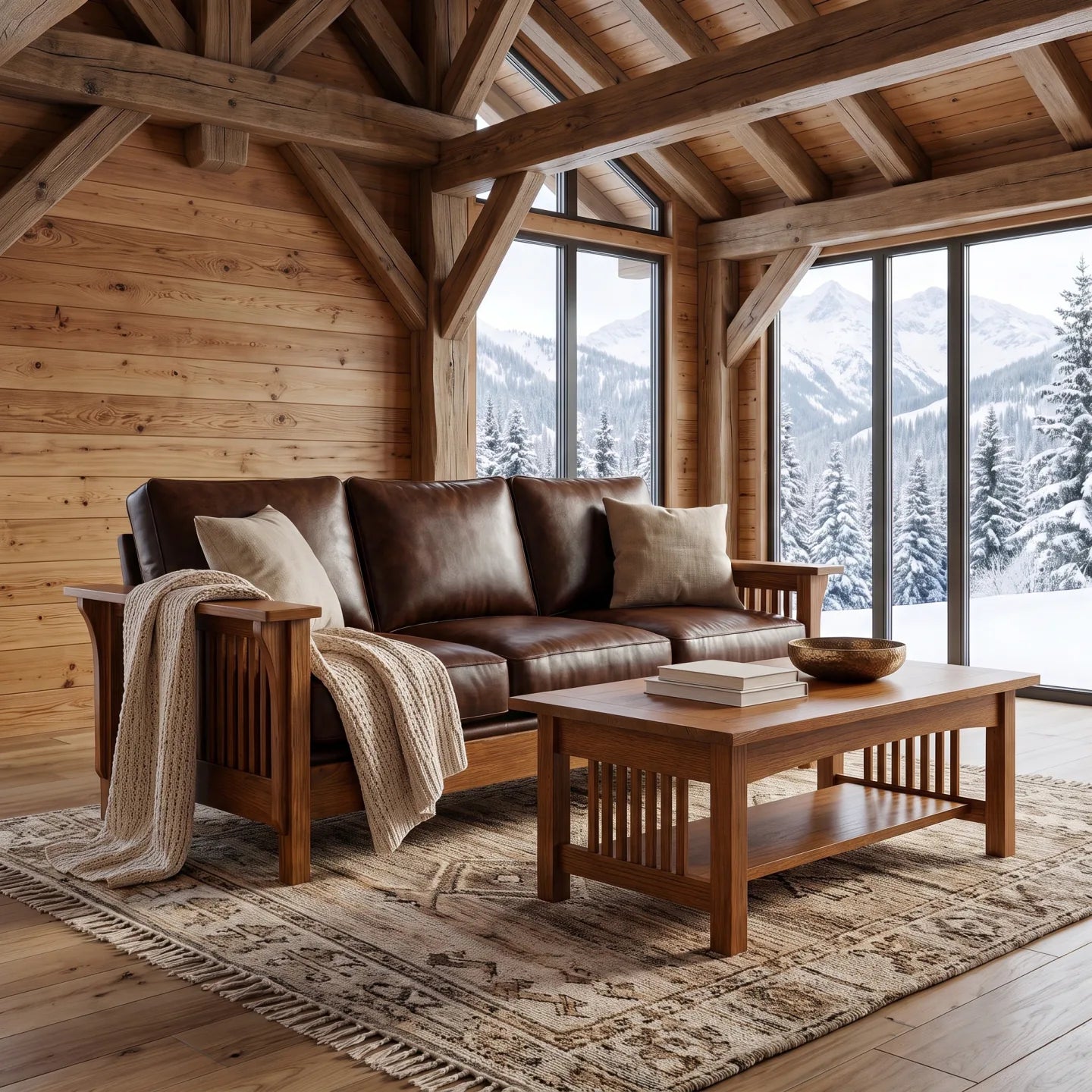 Mission Sofa - Antique Brown