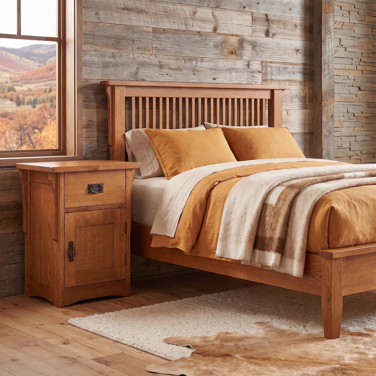 Mission Storage Nightstand - Antique Brown