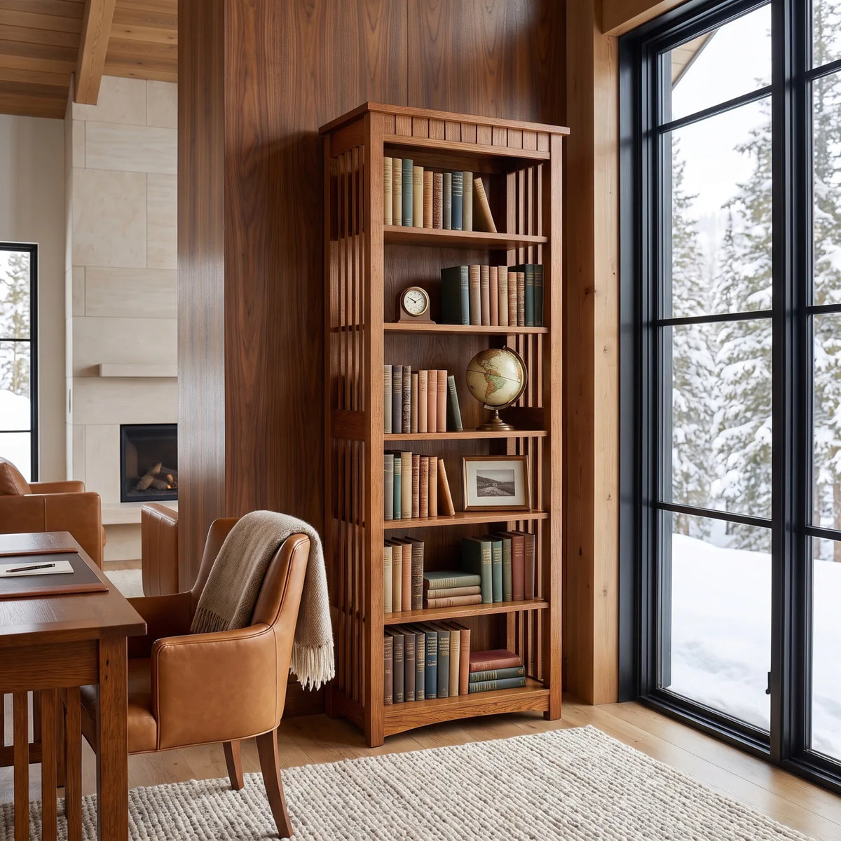 72" Bookcase - Antique Brown