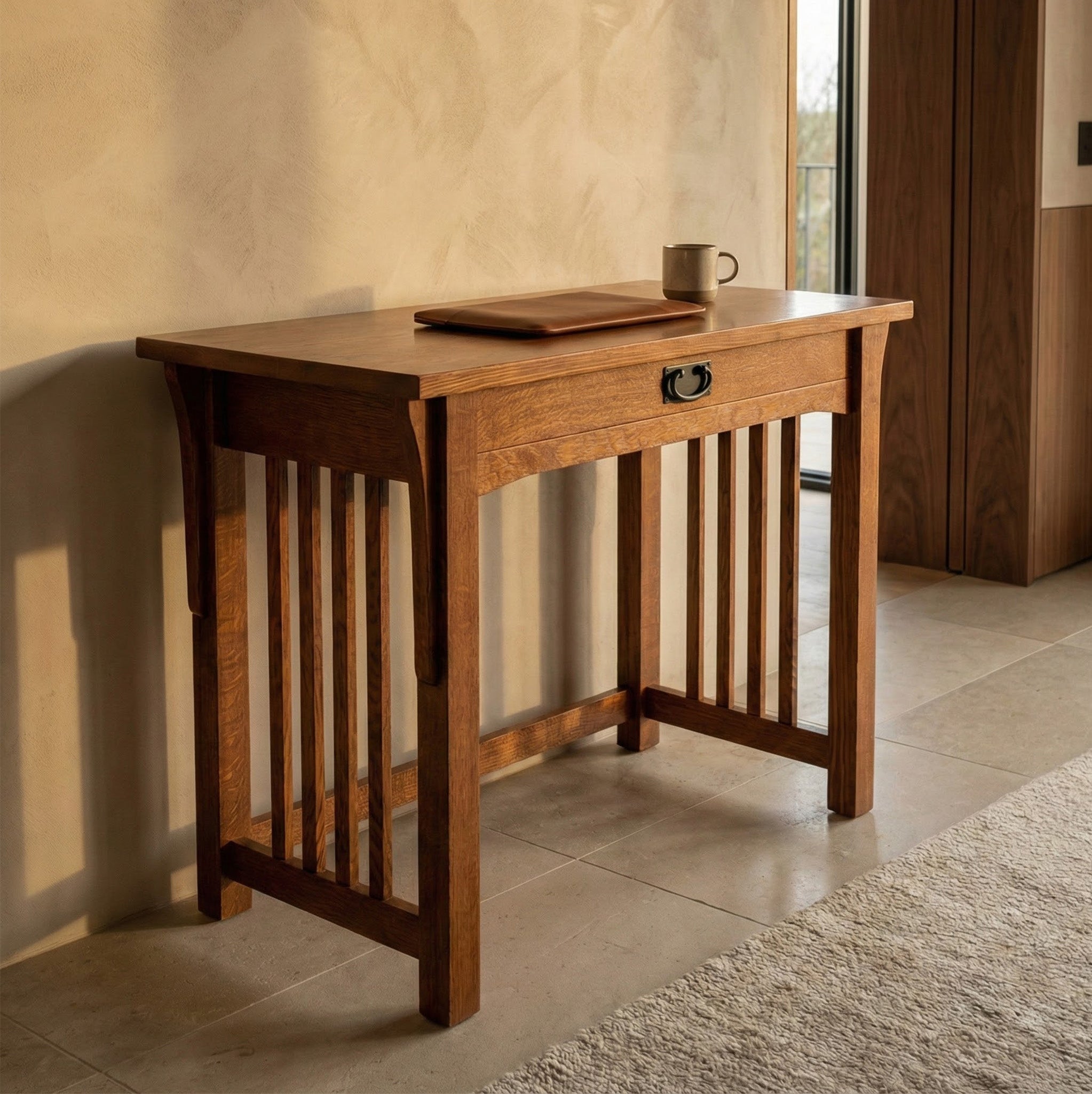 Single-Drawer Desk - Solid Oak