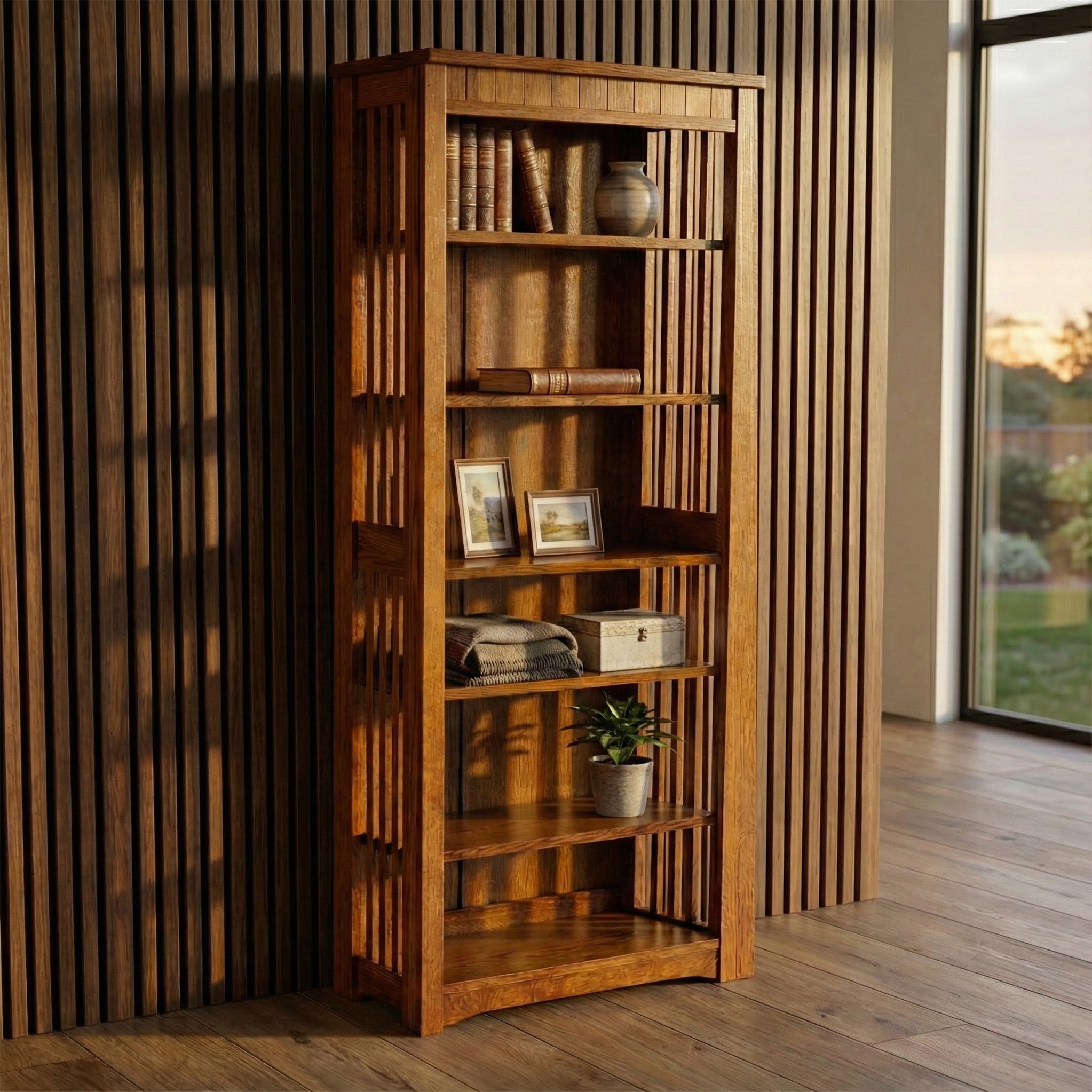 72" Bookcase - Solid Oak _ 1040-bookcase