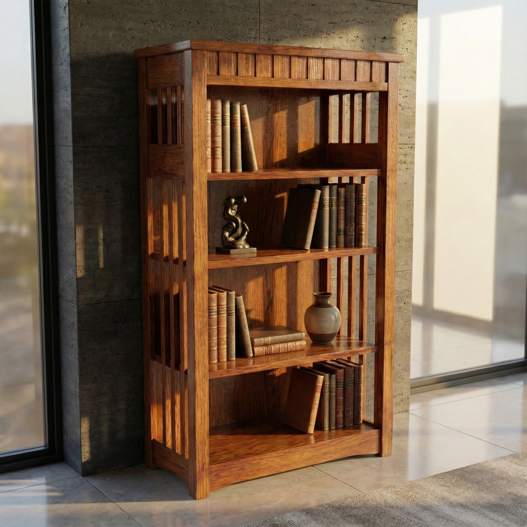 48" Bookcase - Solid Oak _ 1042-bookcase