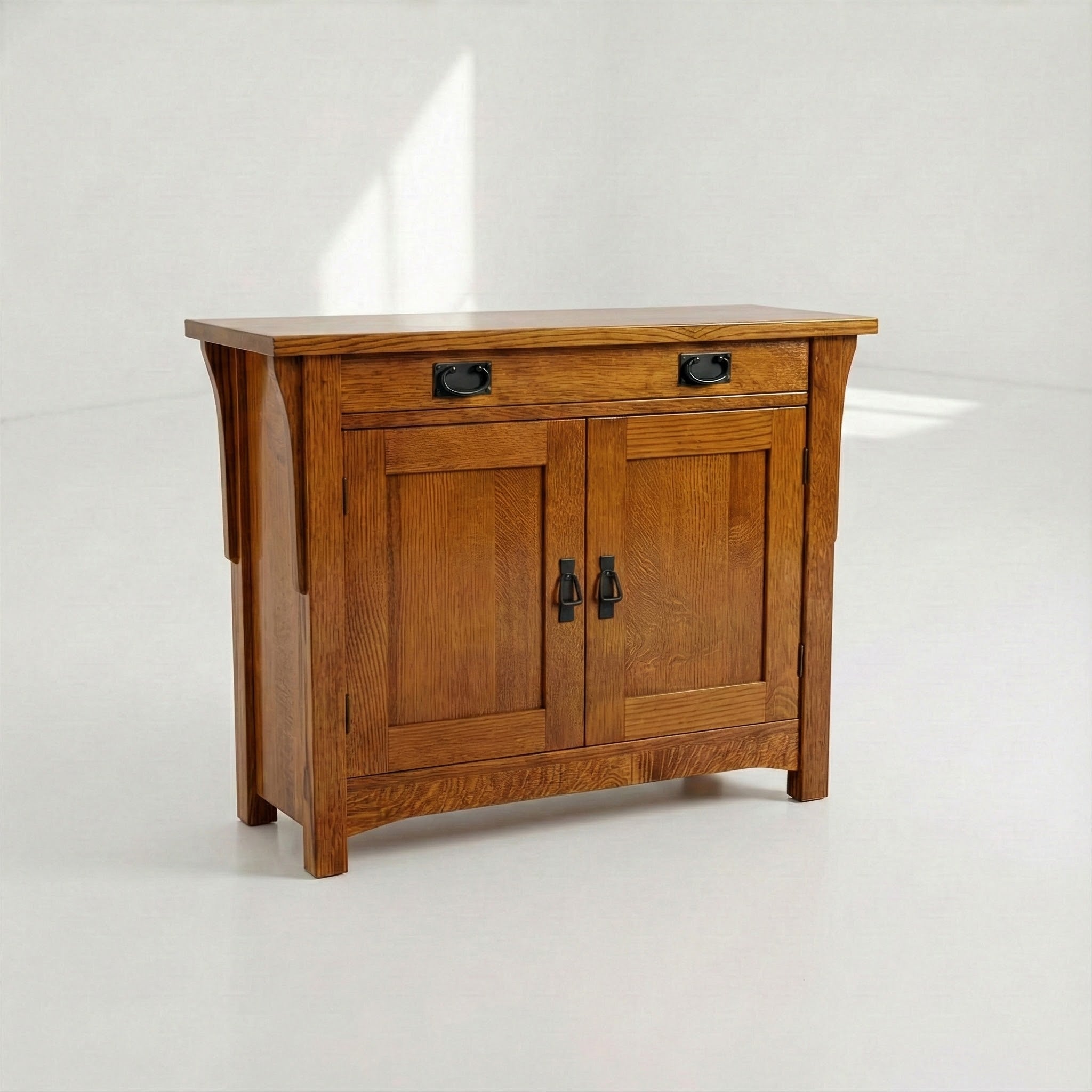 Mission 2-Door Console - Solid Oak