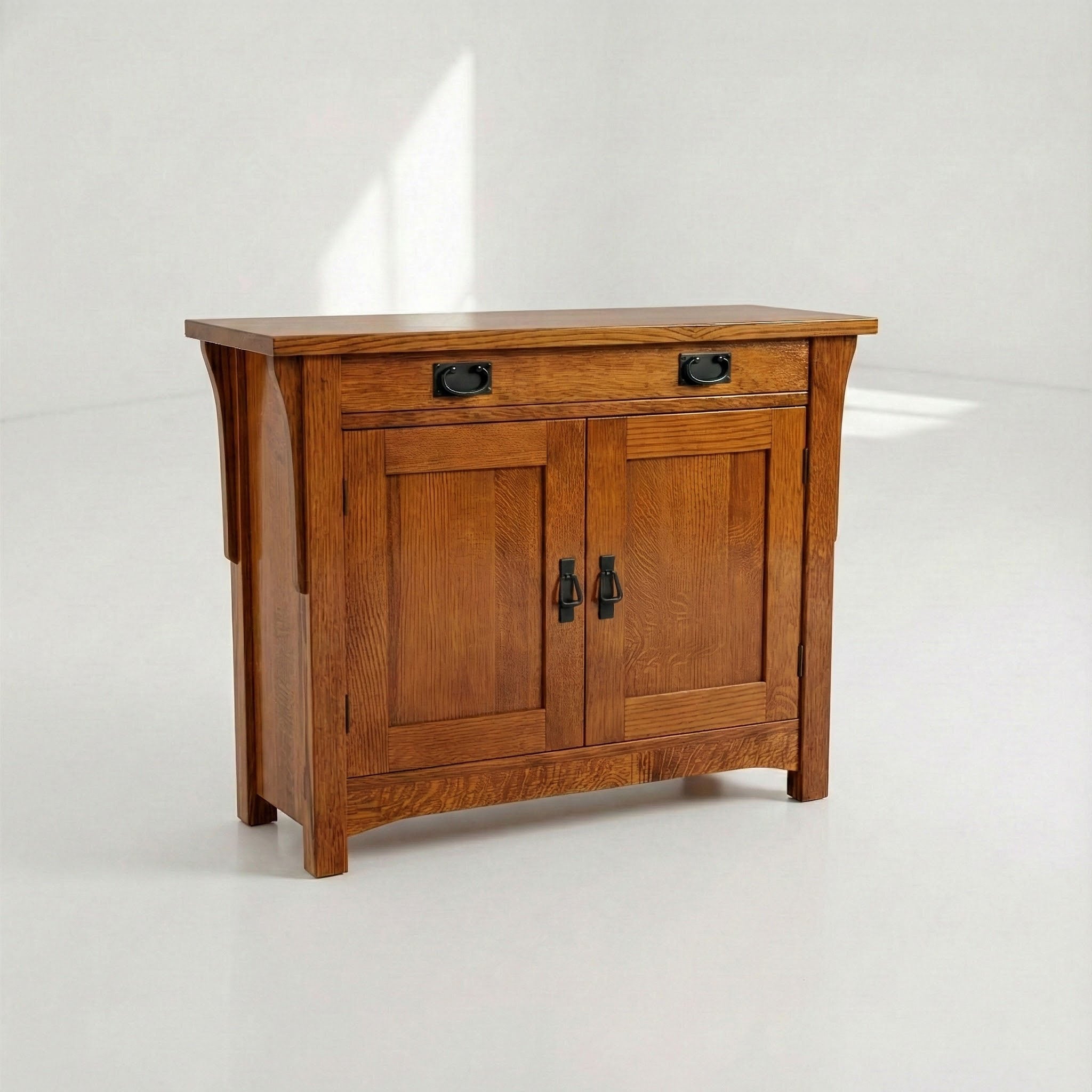 2-Door Console - Solid Oak