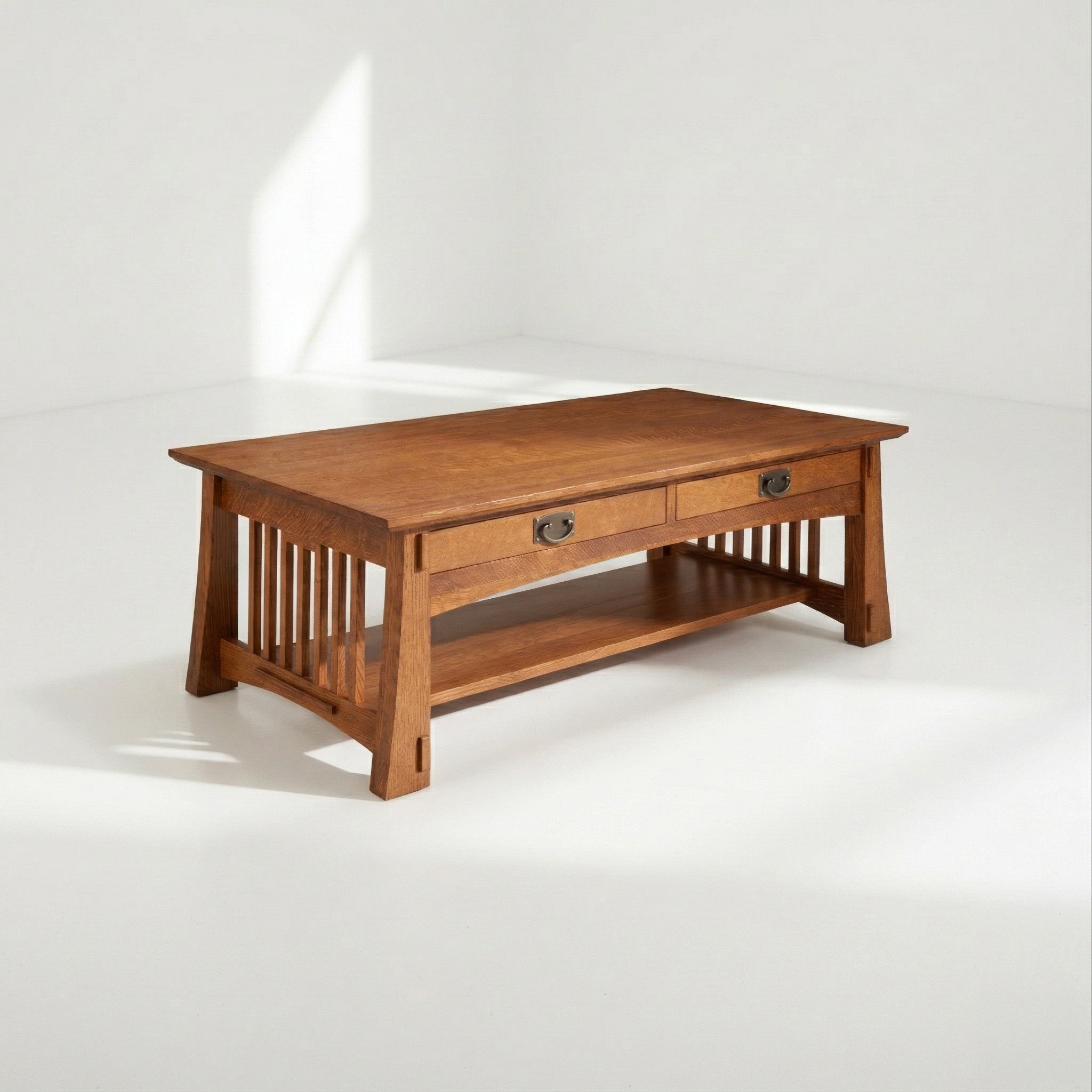 Curve-Leg Coffee Table - Solid Oak
