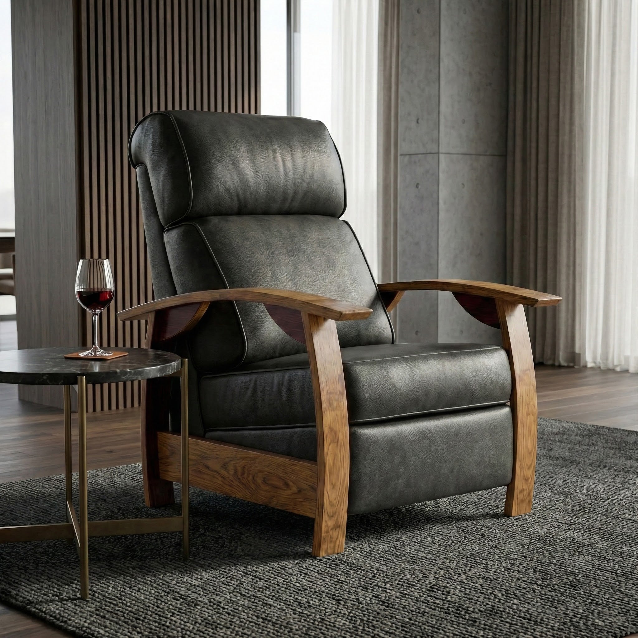 Wine Barrel Recliner - Night Sky Italian Leather