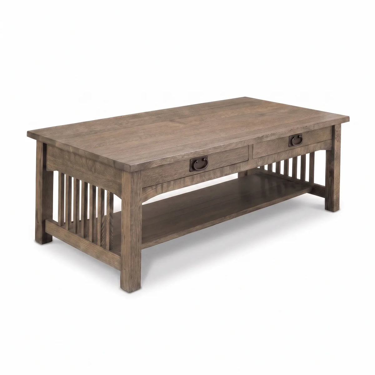 Mission Coffee Table - Stone Gray on a white background