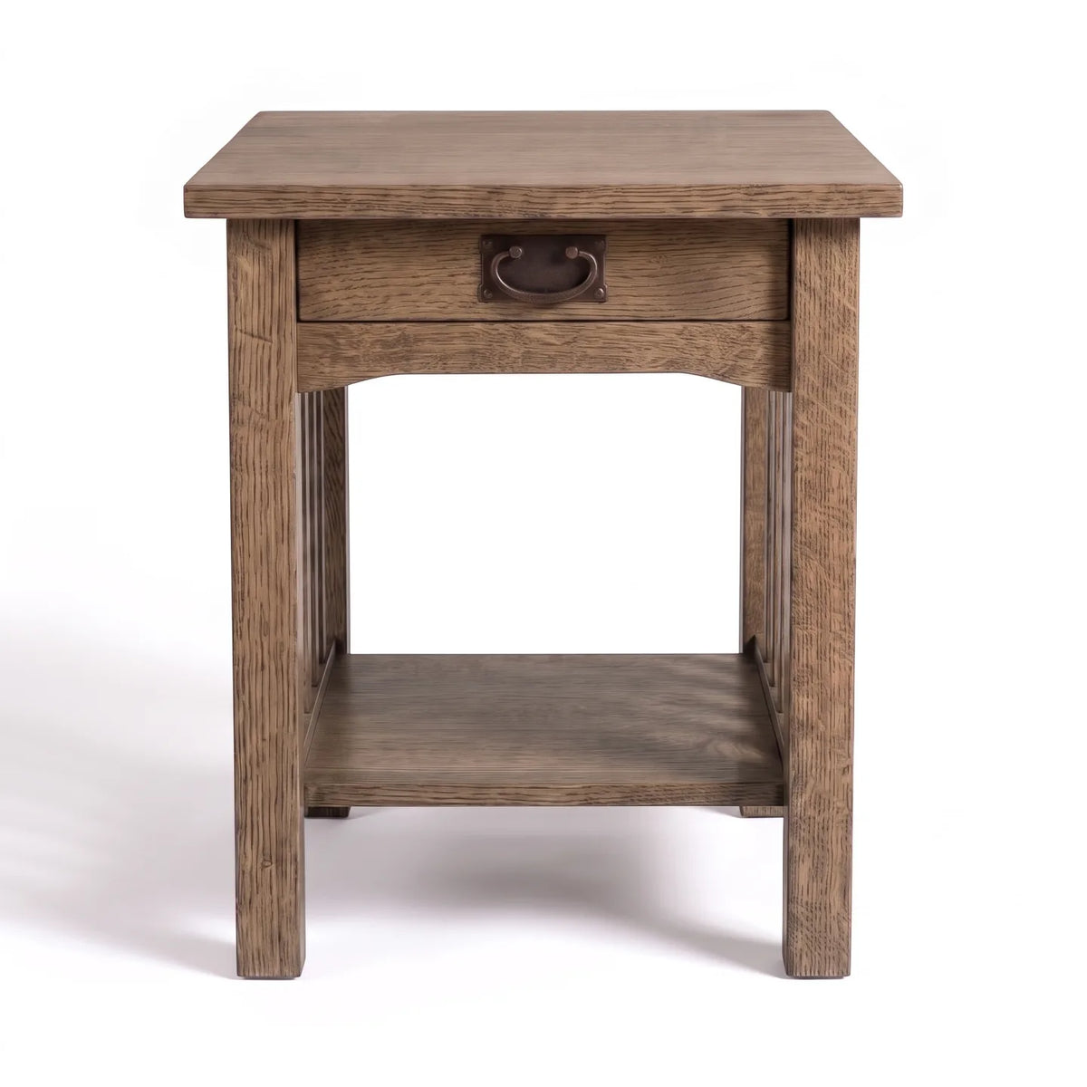 Mission End Table - Stone Gray on a white background