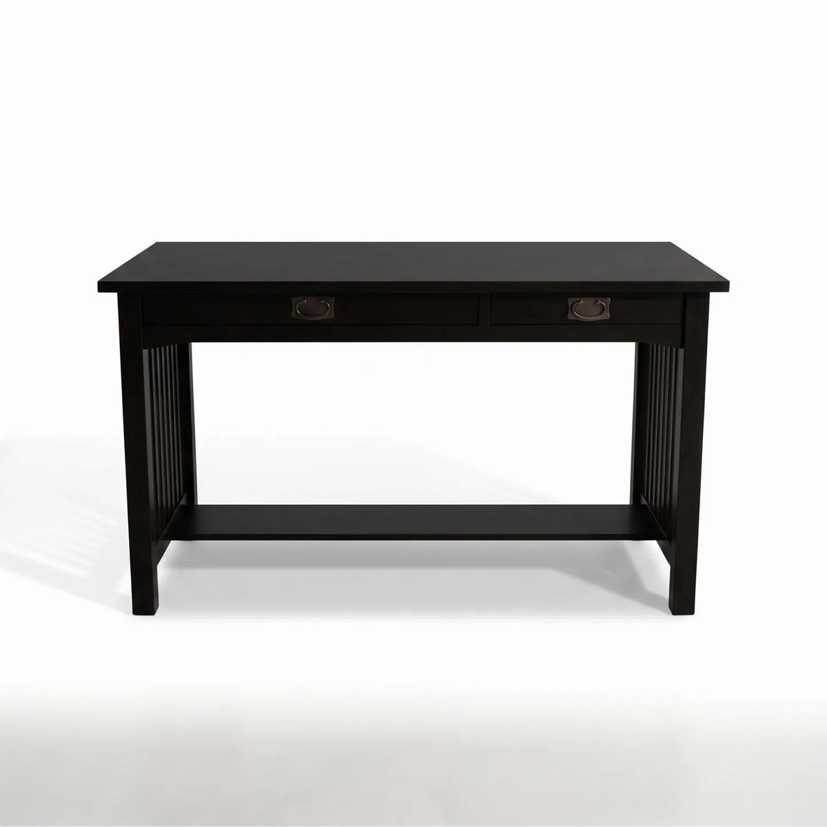 Mission 2-Drawer Desk - Black on a white background