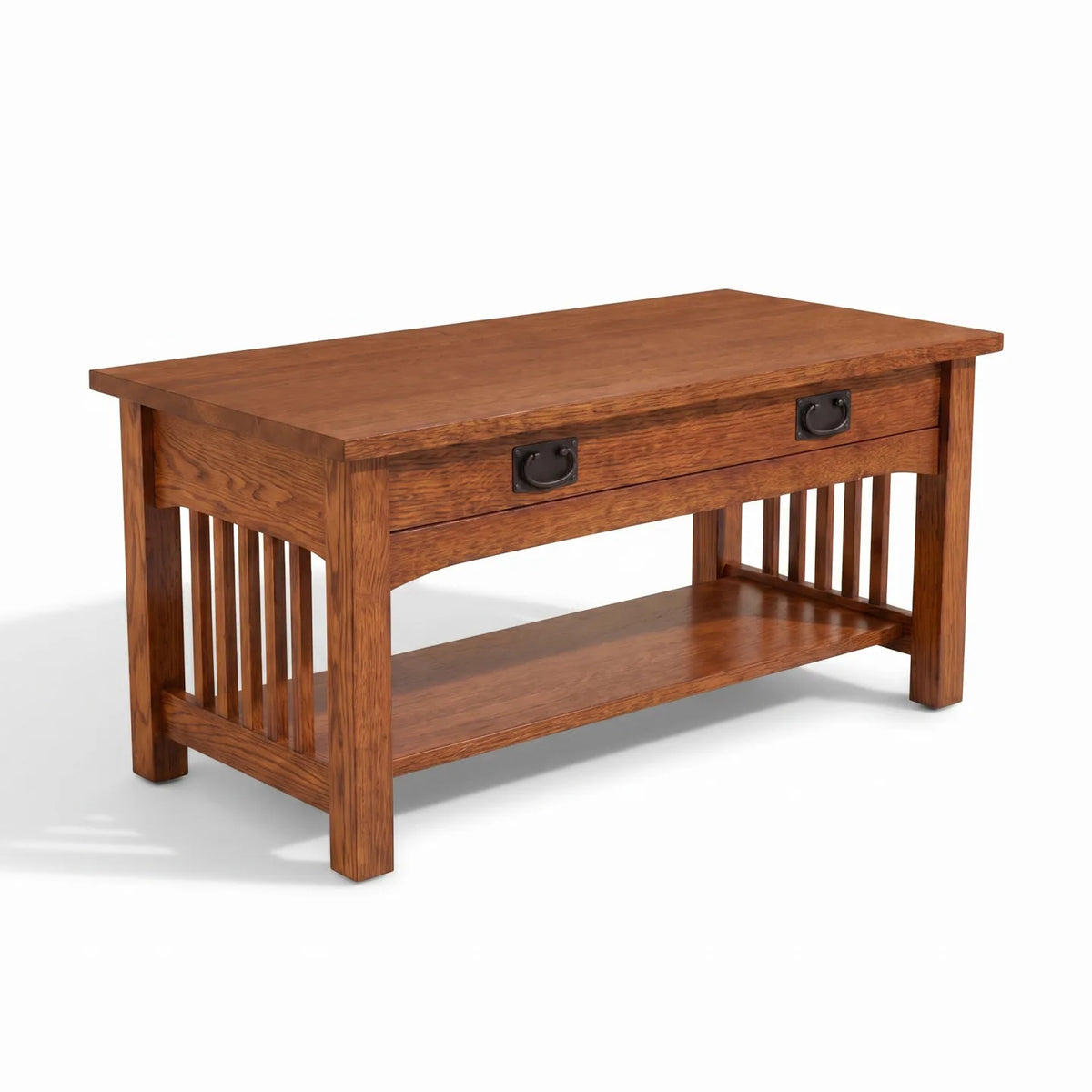 Mission Spacesaver Coffee Table - Antique Brown on a white background