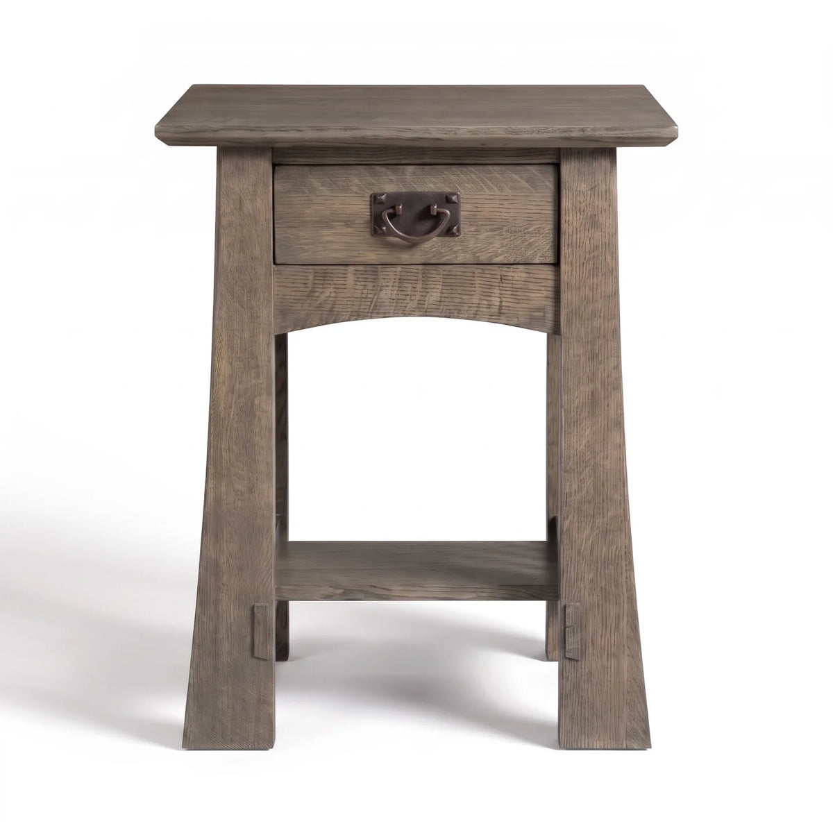 Bungalow Spacesaver Single Drawer Nightstand - Stone Gray on a white background