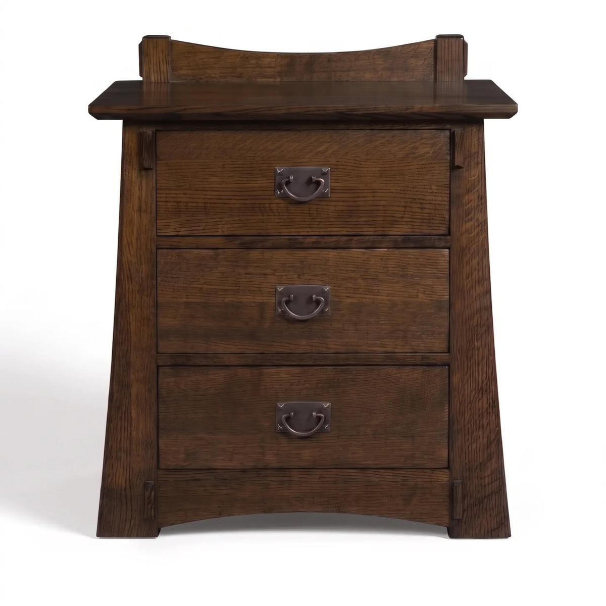 Bungalow 3-Drawer Nightstand - Charcoal on a white background