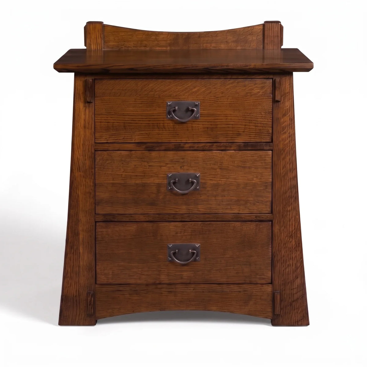 Bungalow 3-Drawer Nightstand - Walnut on a white background