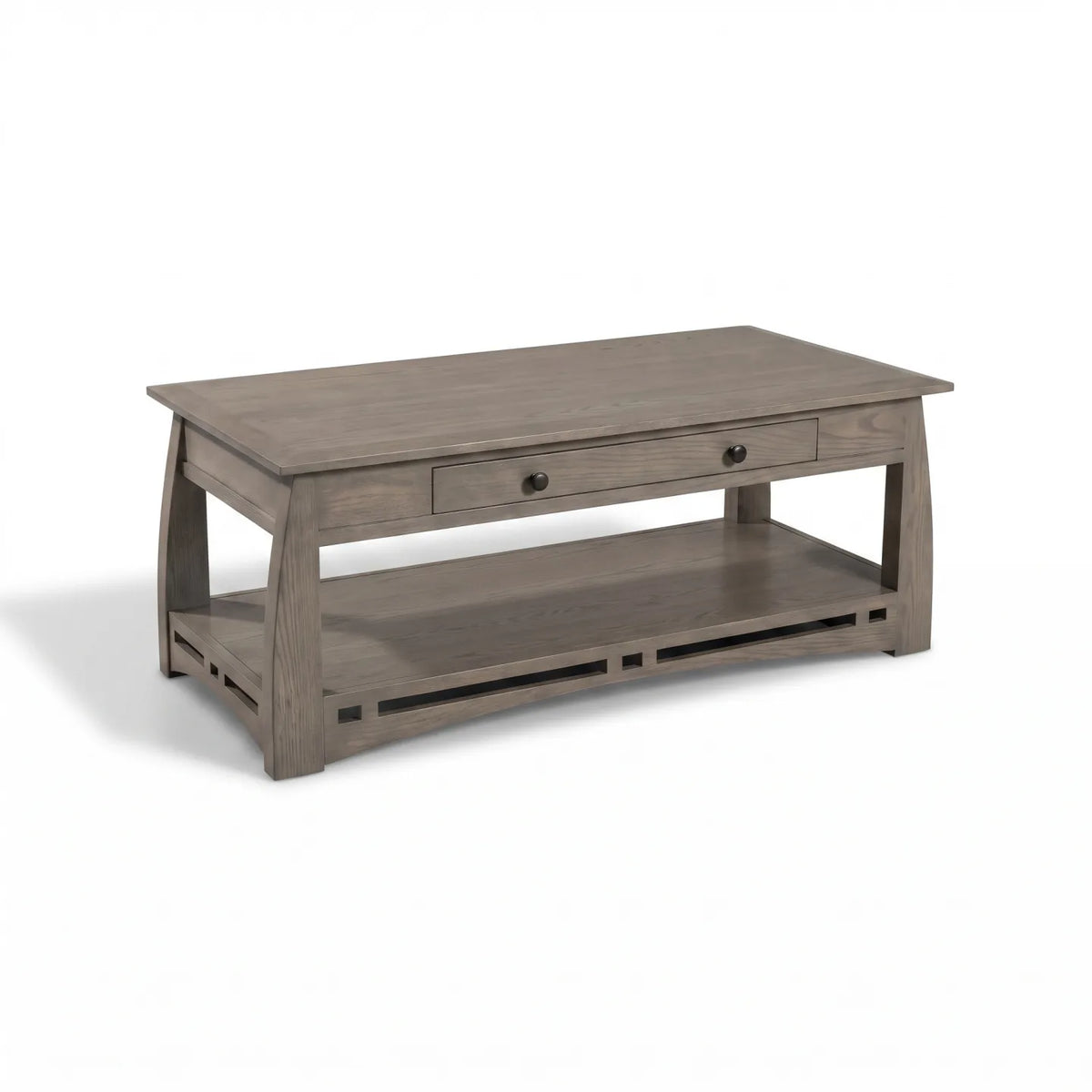 African Inlay Coffee Table - Stone Gray on a white background