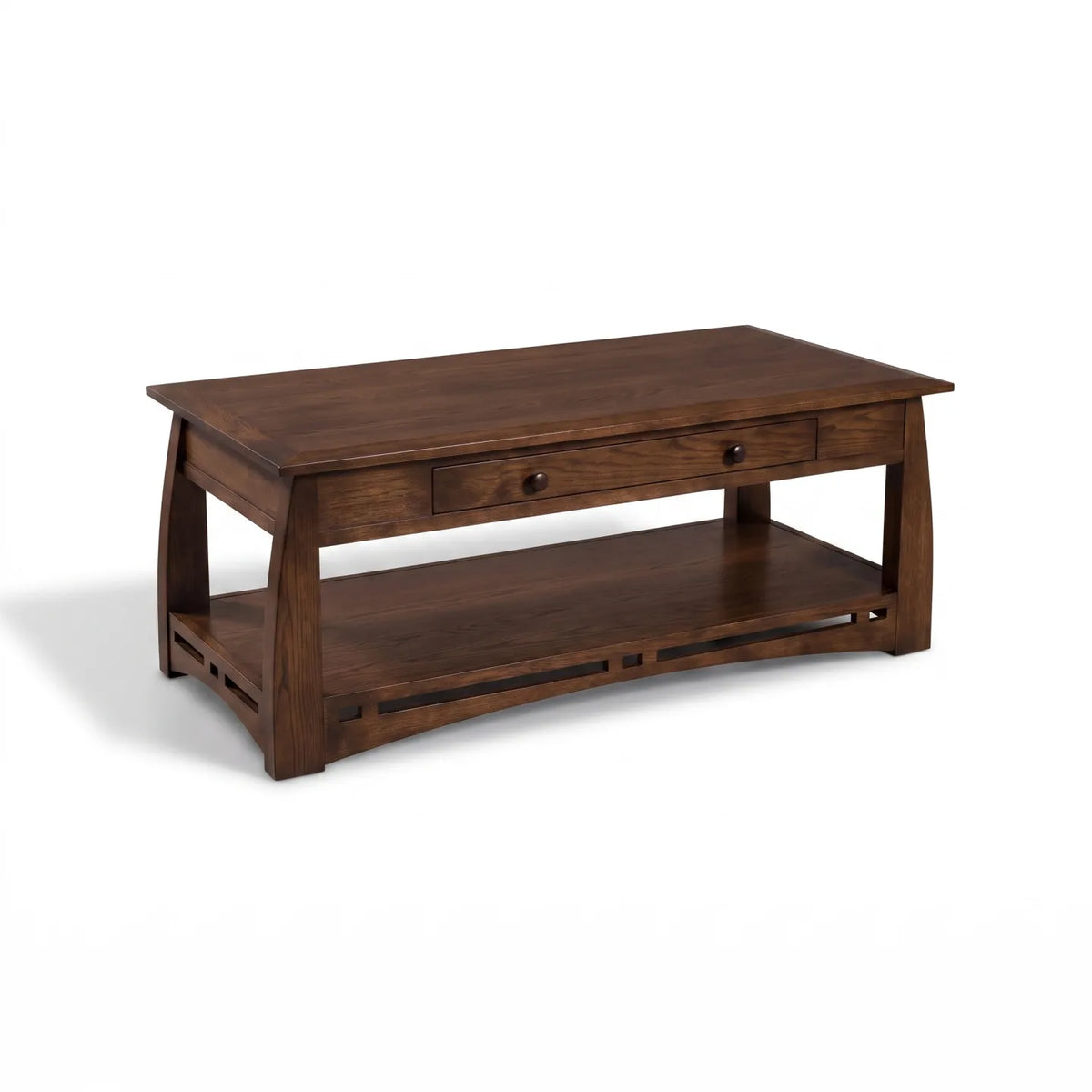 African Inlay Coffee Table - Walnut on a white background