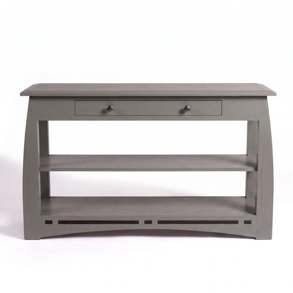 African Inlay Sofa Table - Stone Gray on a white background