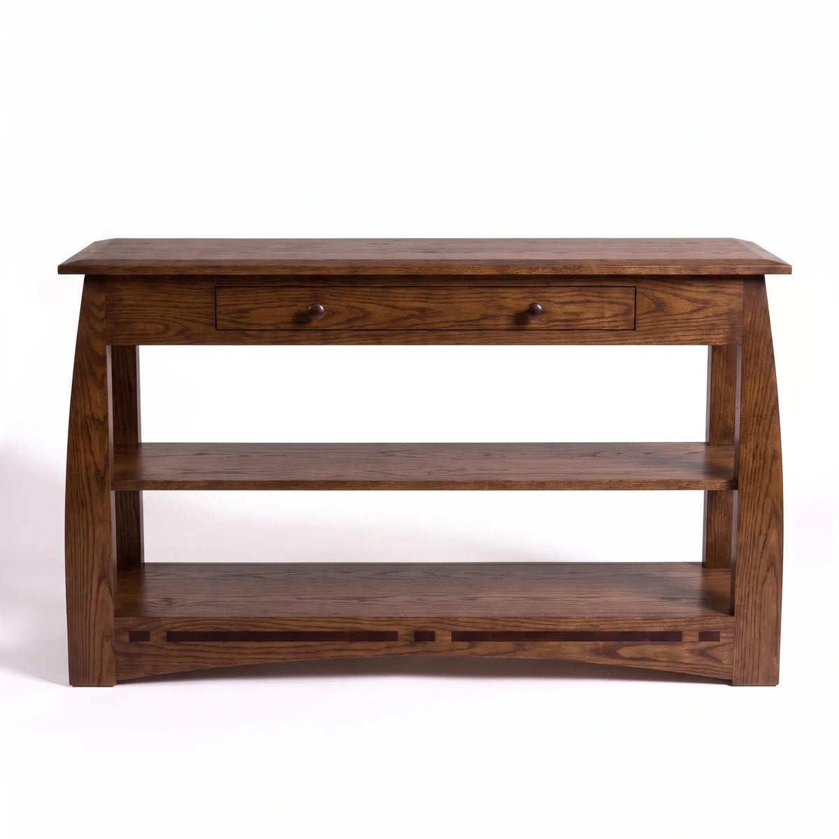 African Inlay Sofa Table - Walnut on a white background