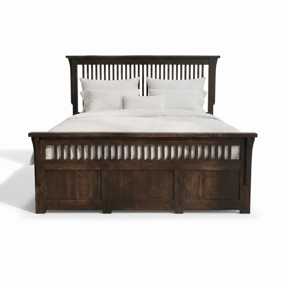Spindle Platform Bed Frame - Charcoal on a white background