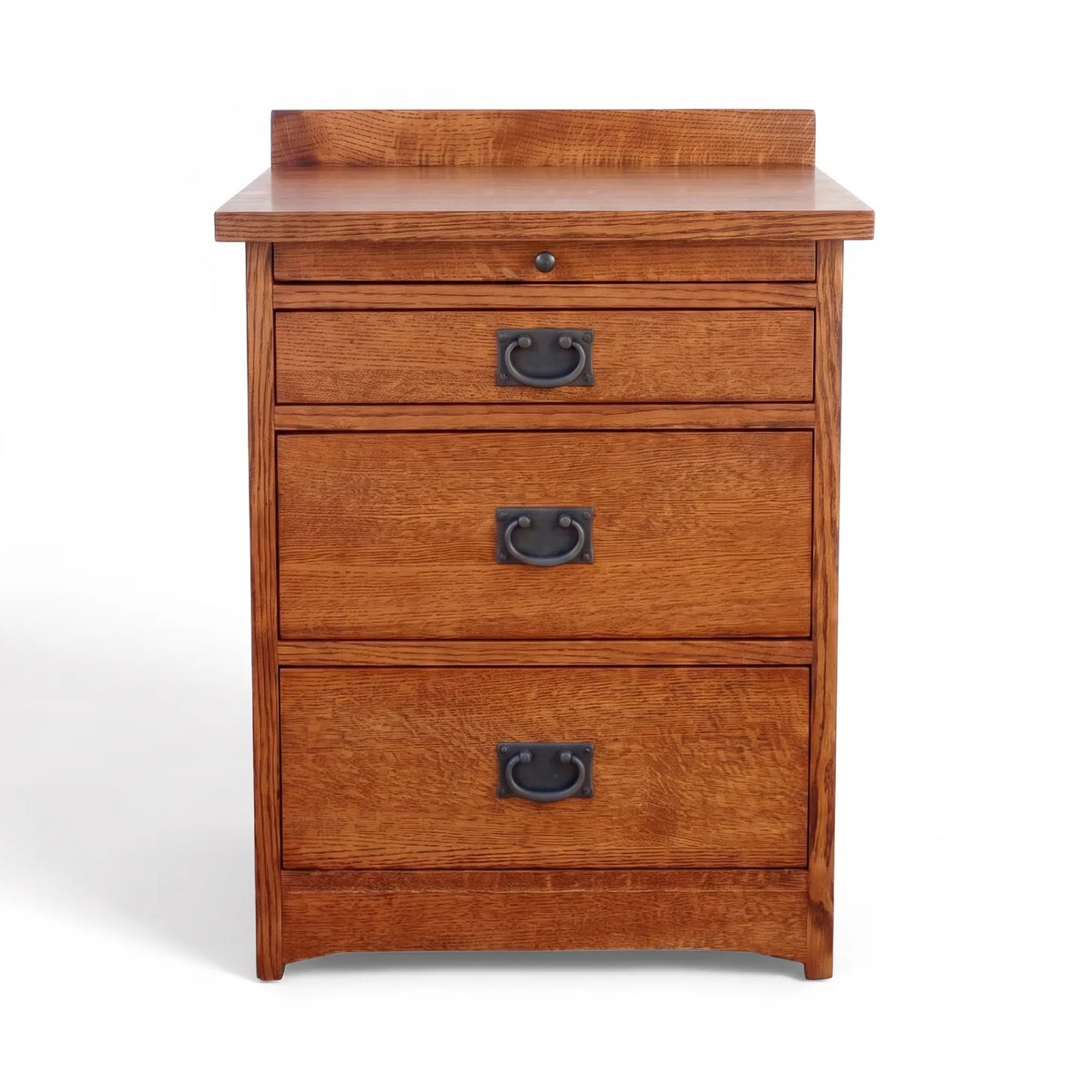 Mission 3-Drawer Tray Nightstand - Antique Brown on a white background