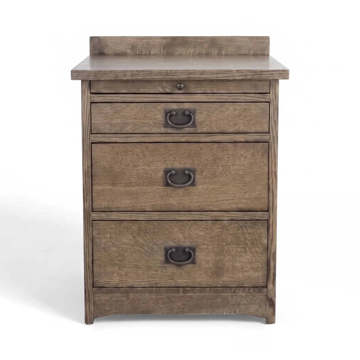 Mission 3-Drawer Tray Nightstand - Stone Gray on a white background