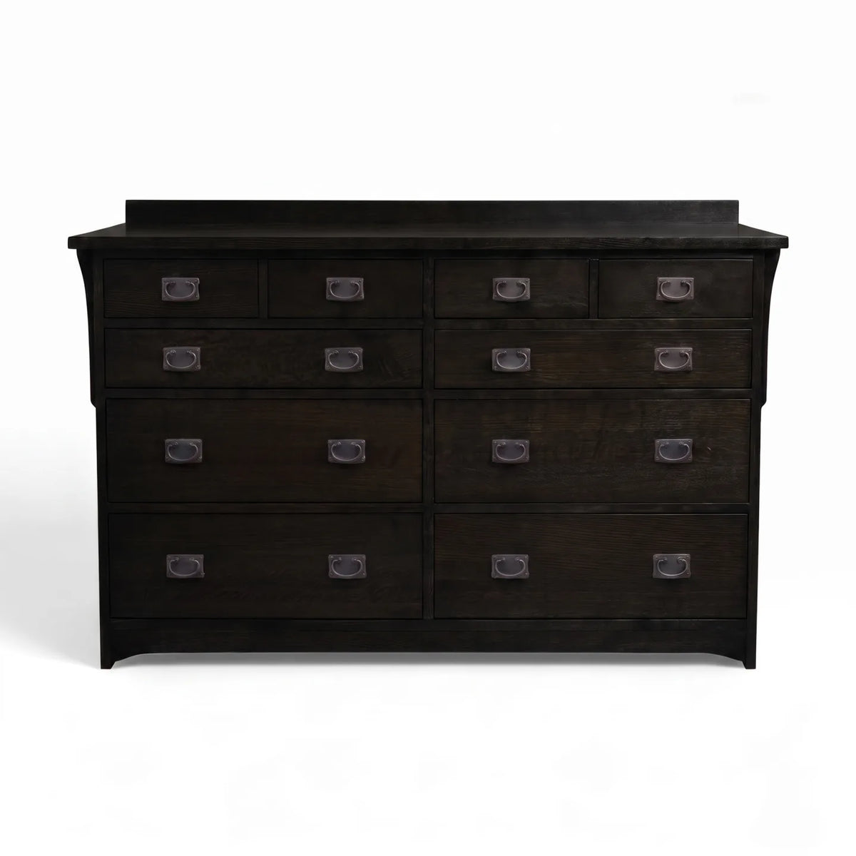 Mission 10-Drawer Dresser - Black on a white background