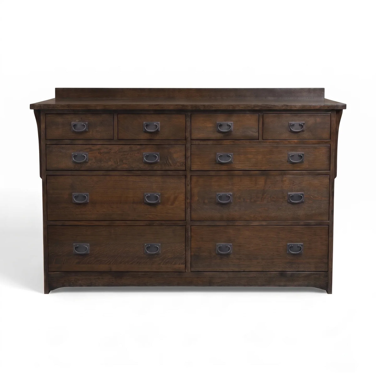 Mission 10-Drawer Dresser - Charcoal on a white background