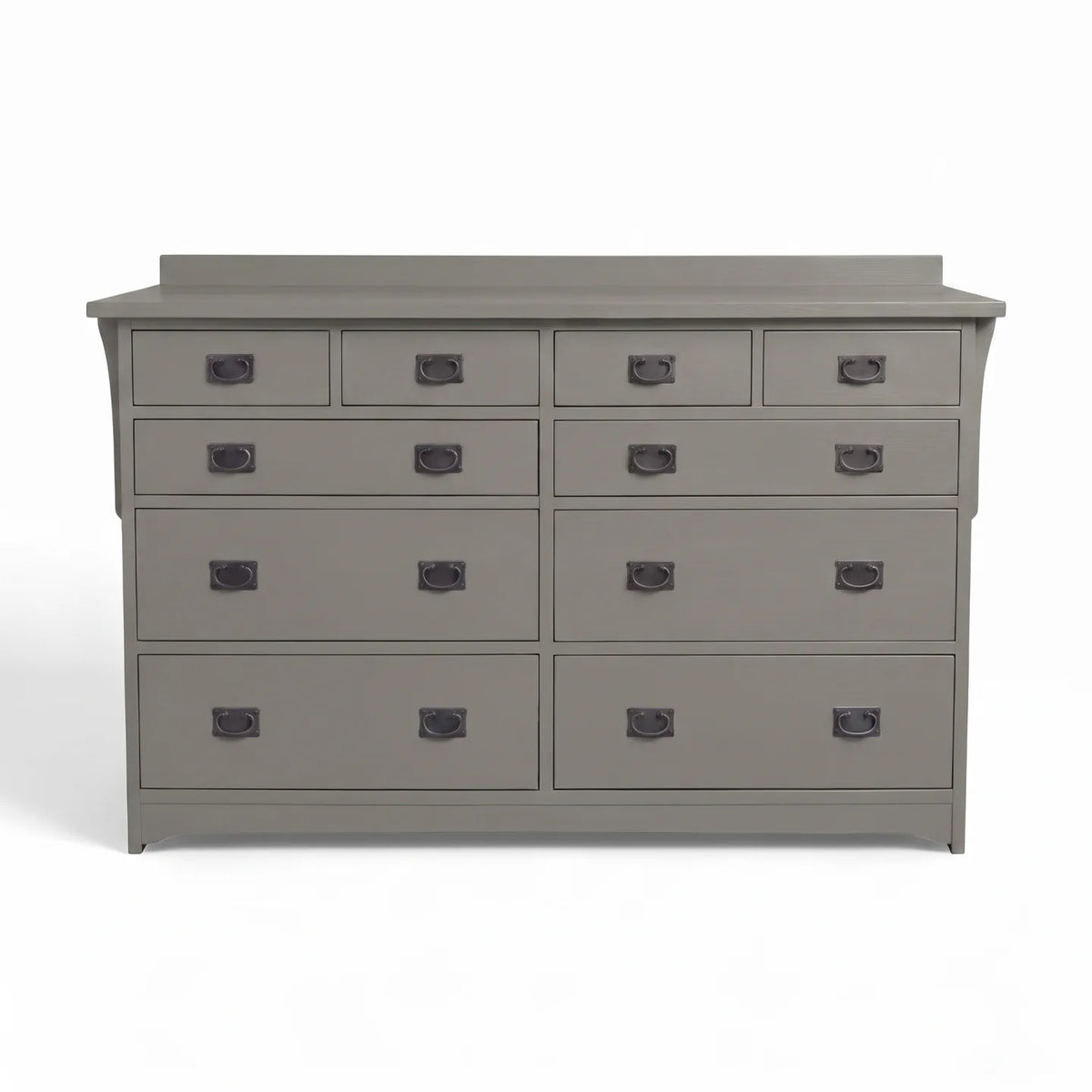 Mission 10-Drawer Dresser - Stone Gray on a white background