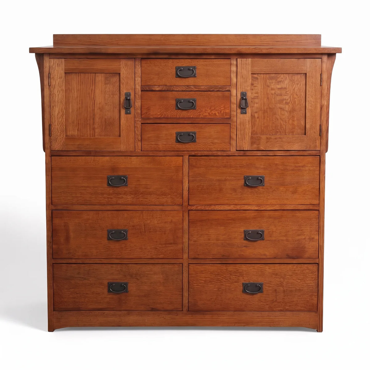 Mission 9-Drawer Bedroom Chest - Antique Brown on a white background