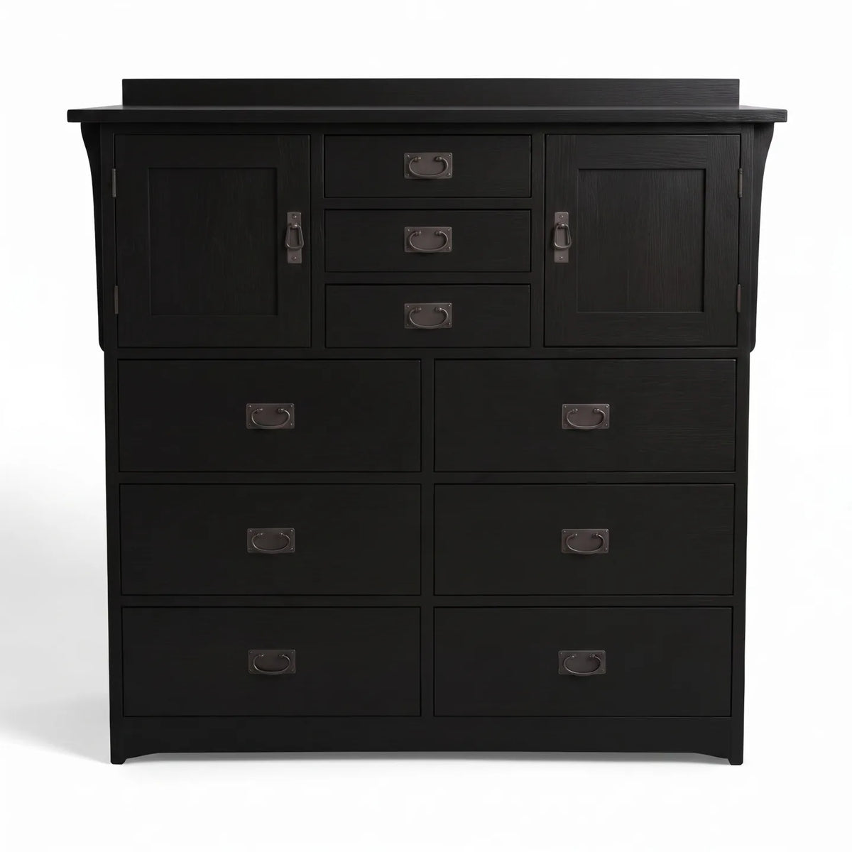 Mission 9-Drawer Bedroom Chest - Black on a white background