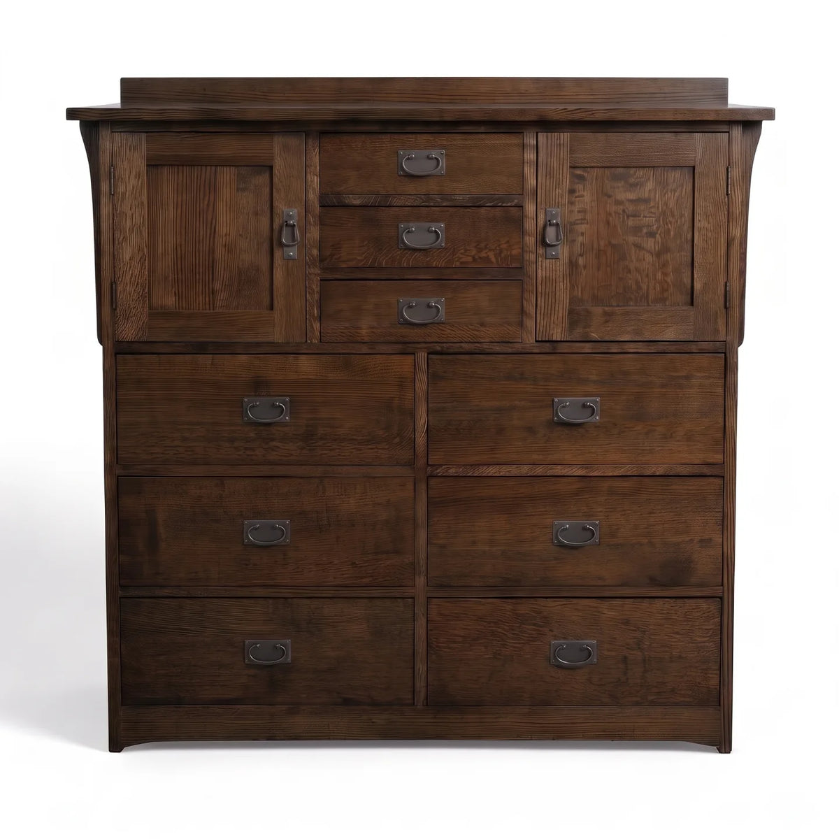 Mission 9-Drawer Bedroom Chest - Charcoal on a white background
