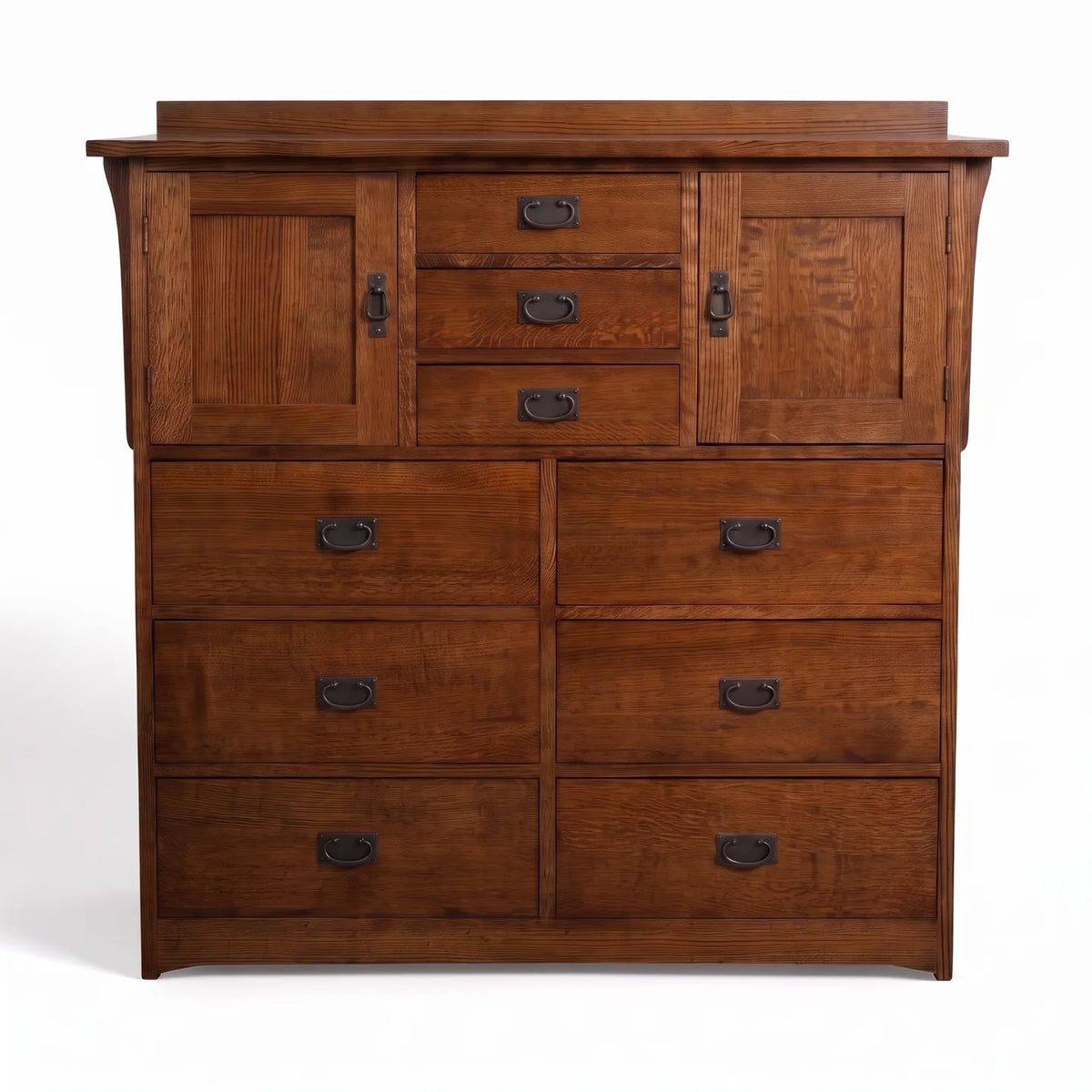 Mission 9-Drawer Bedroom Chest - Walnut on a white background