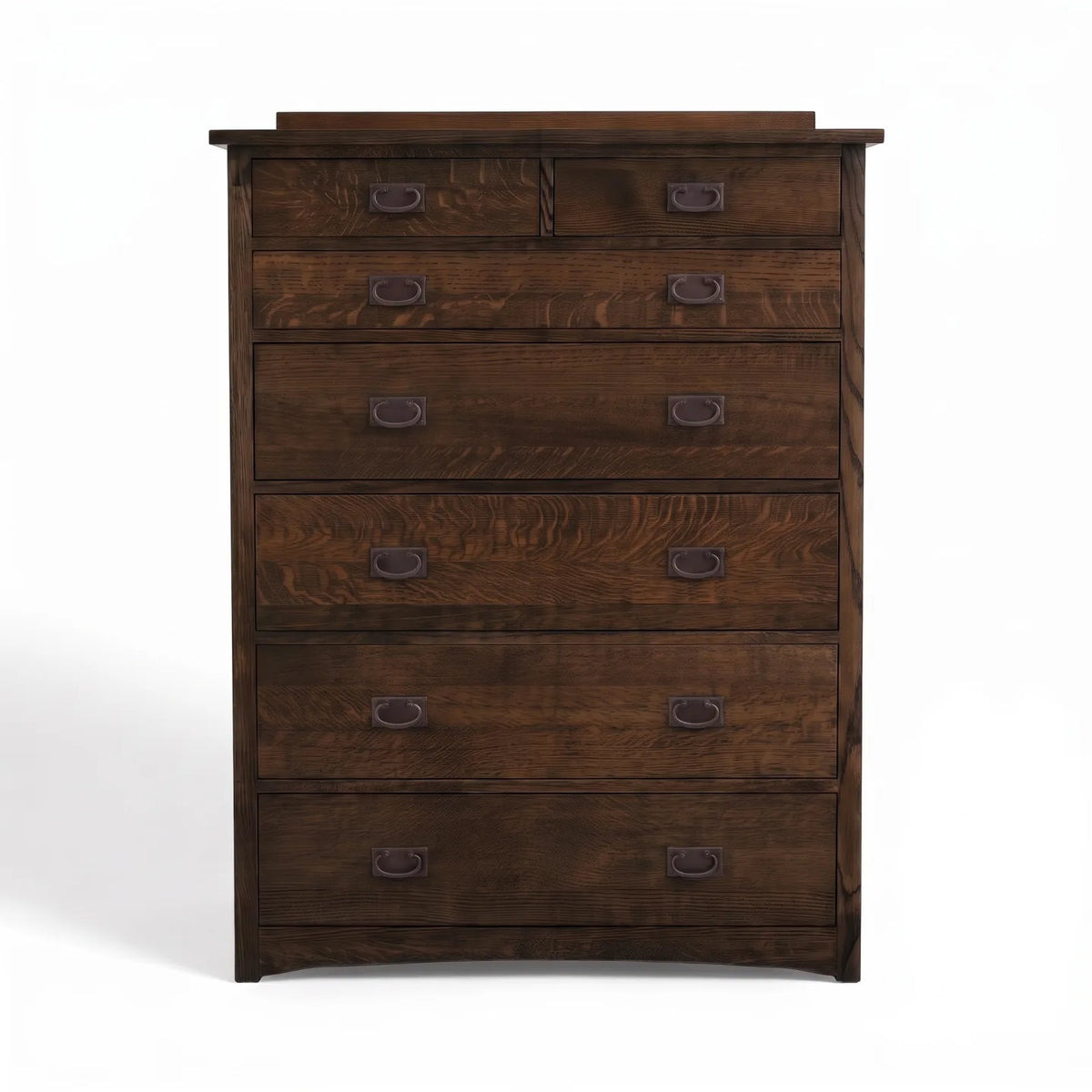 Mission 7-Drawer Bedroom Chest - Charcoal on a white background